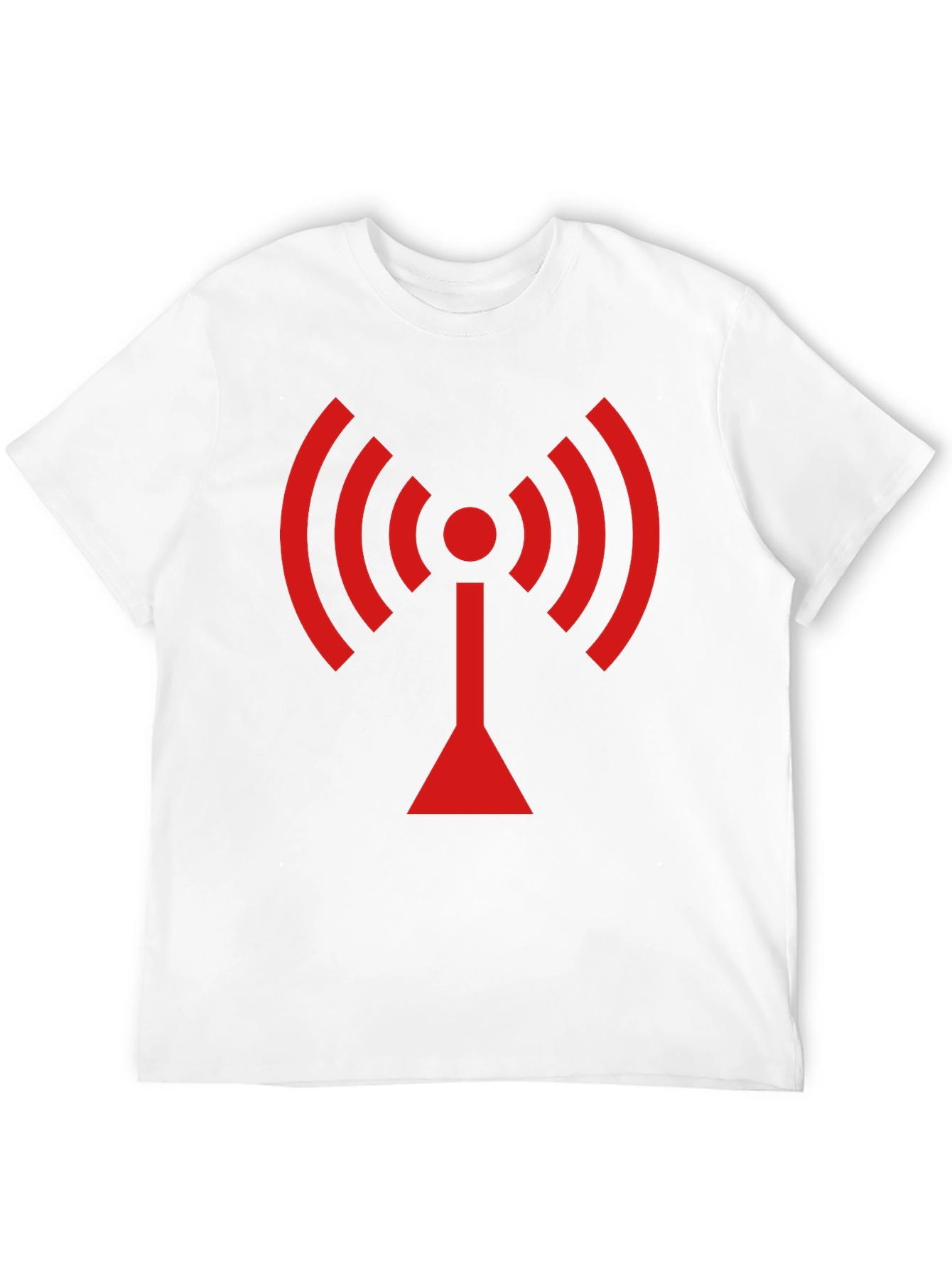 Black T-Shirt with Red WiFi Signal Design