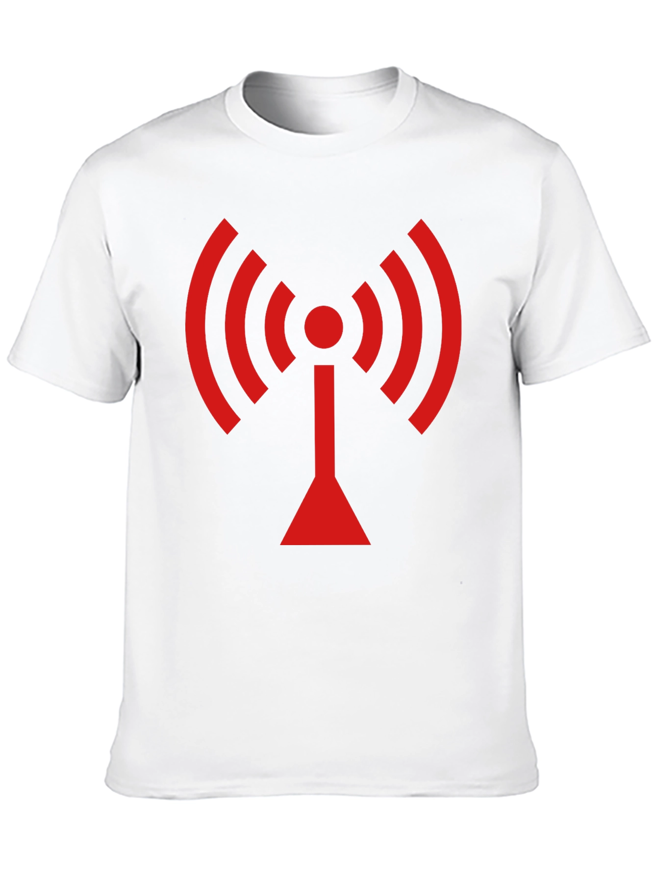 Black T-Shirt with Red WiFi Signal Design