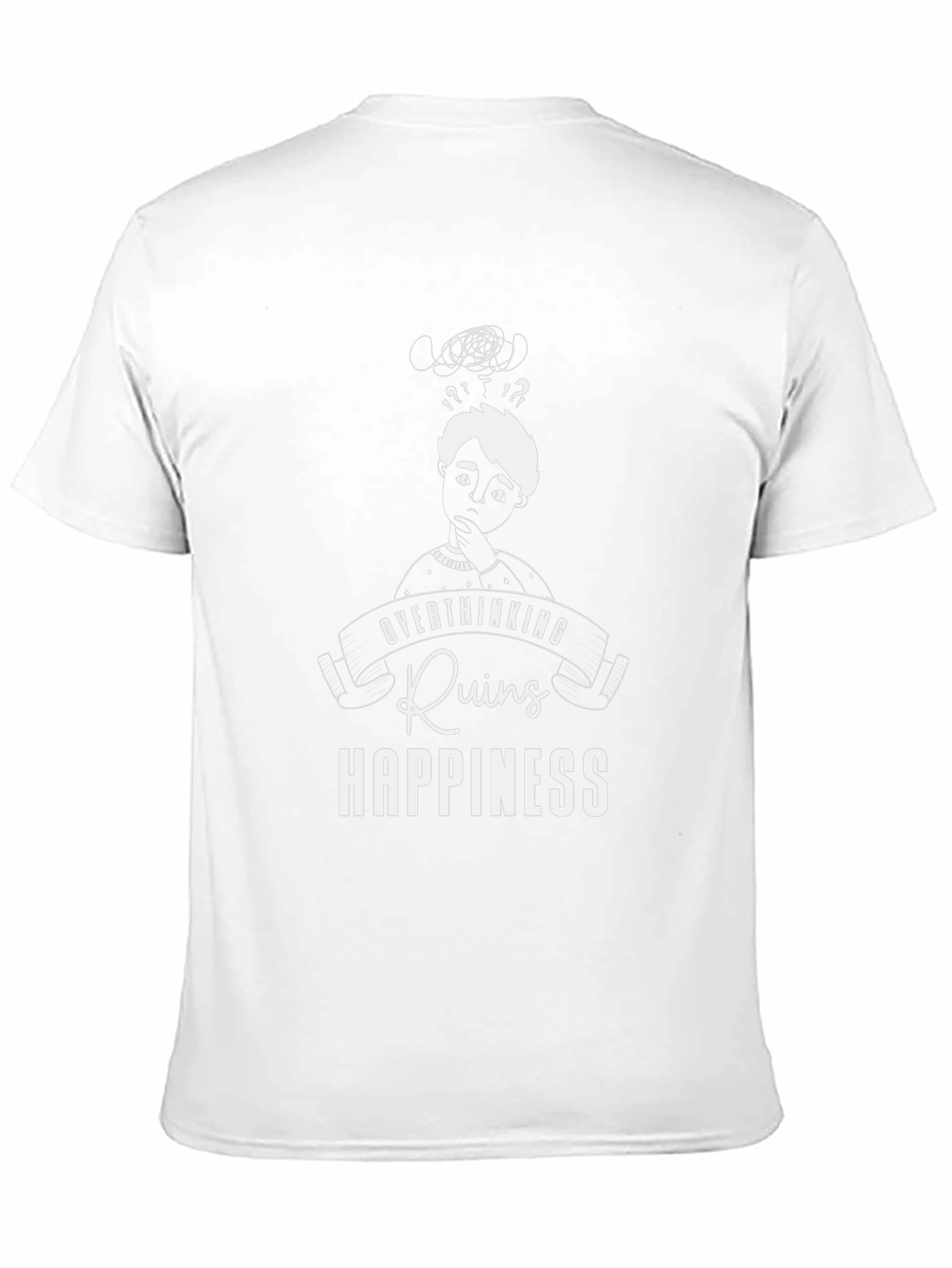 Overthinking Ruins Happiness Graphic Tee - Black