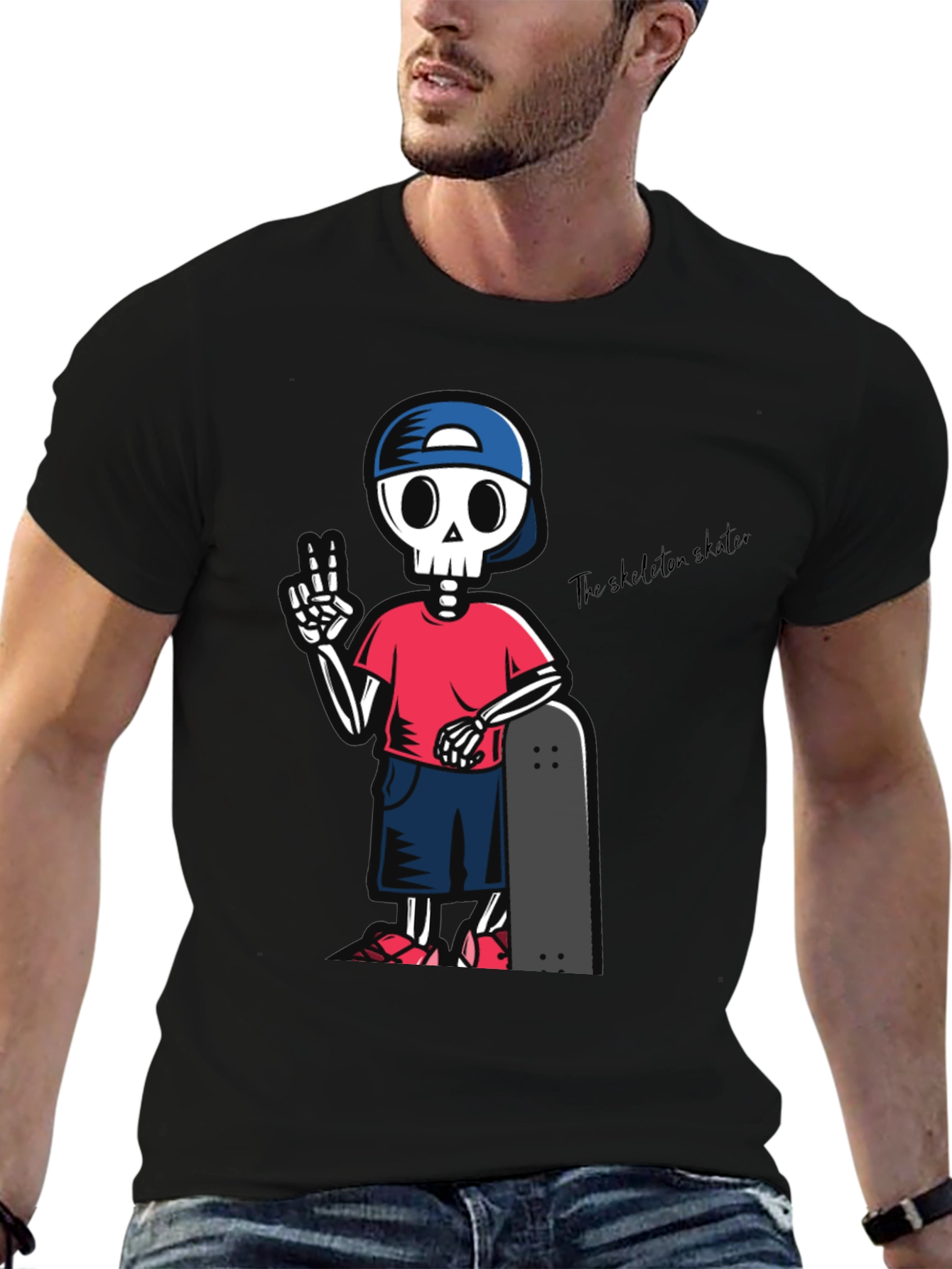 Skeleton Skater Graphic T-Shirt