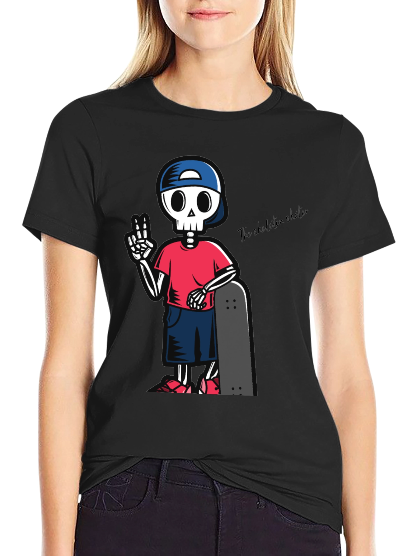 Skeleton Skater Graphic T-Shirt