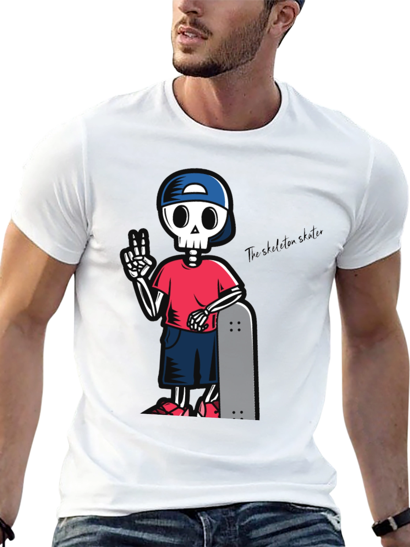 Skeleton Skater Graphic T-Shirt