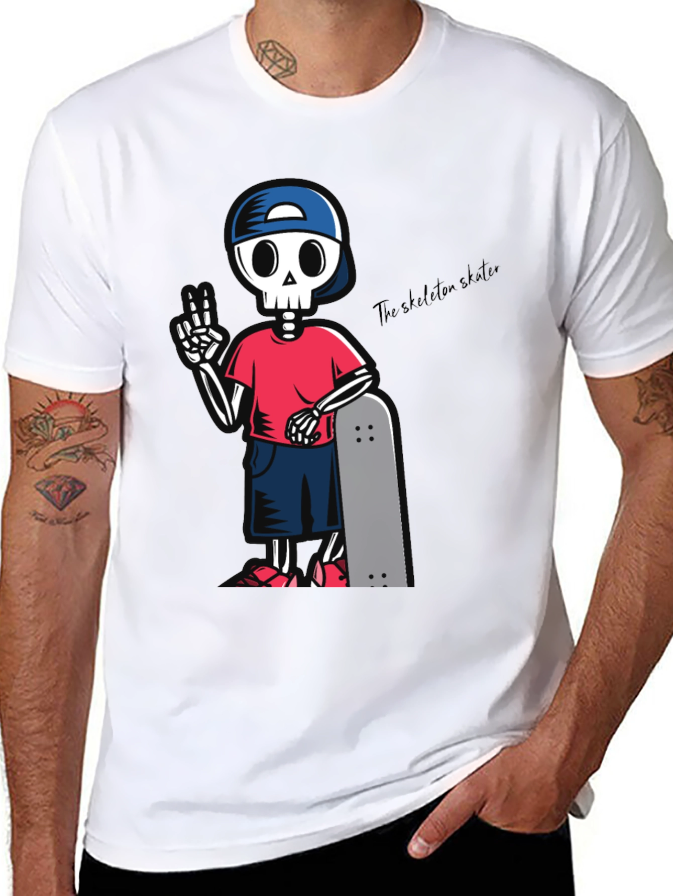 Skeleton Skater Graphic T-Shirt