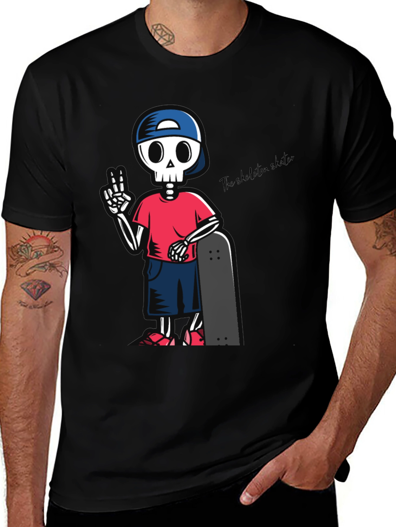 Skeleton Skater Graphic T-Shirt