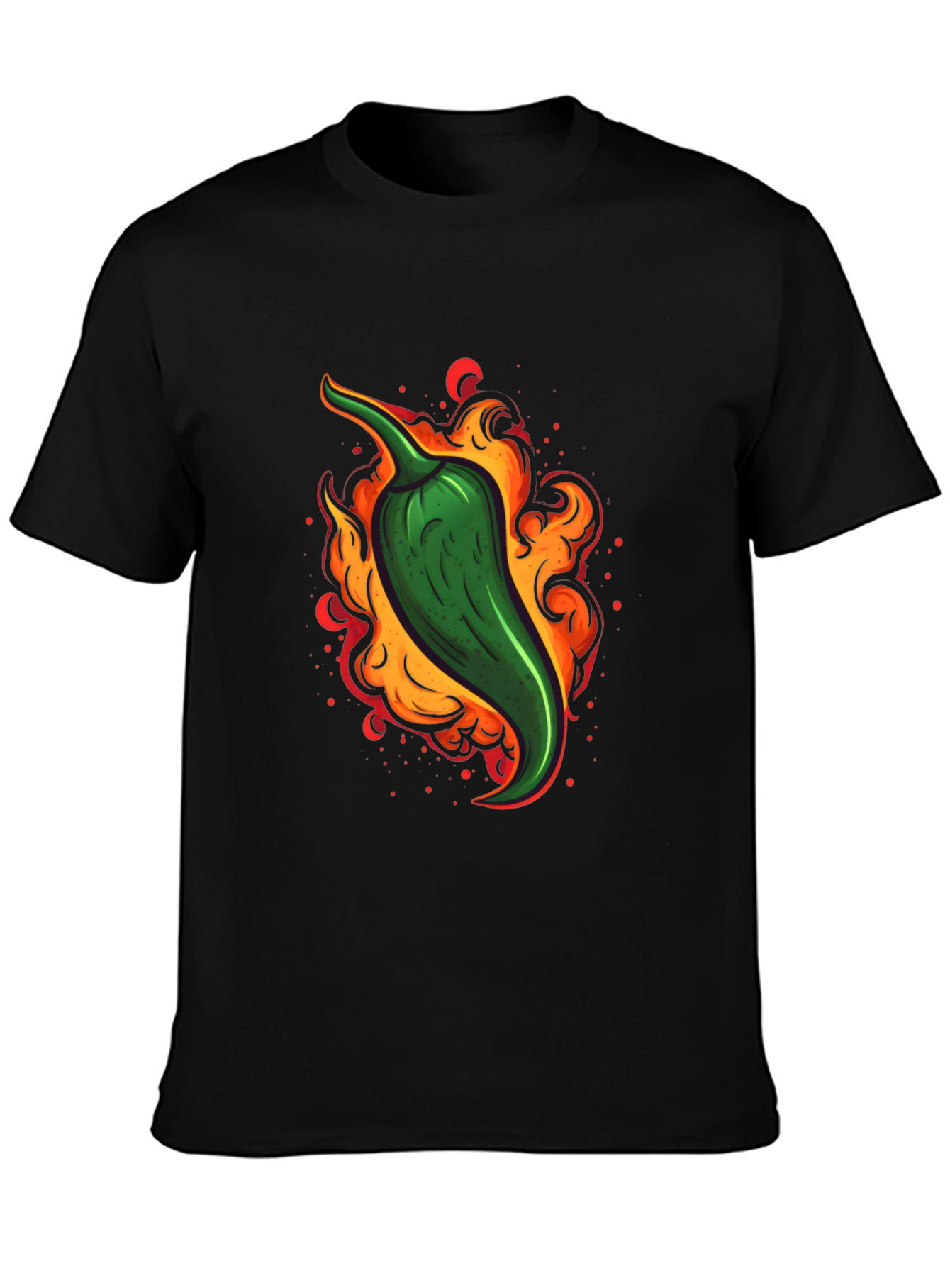 Fiery Green Chili Pepper Graphic Tee
