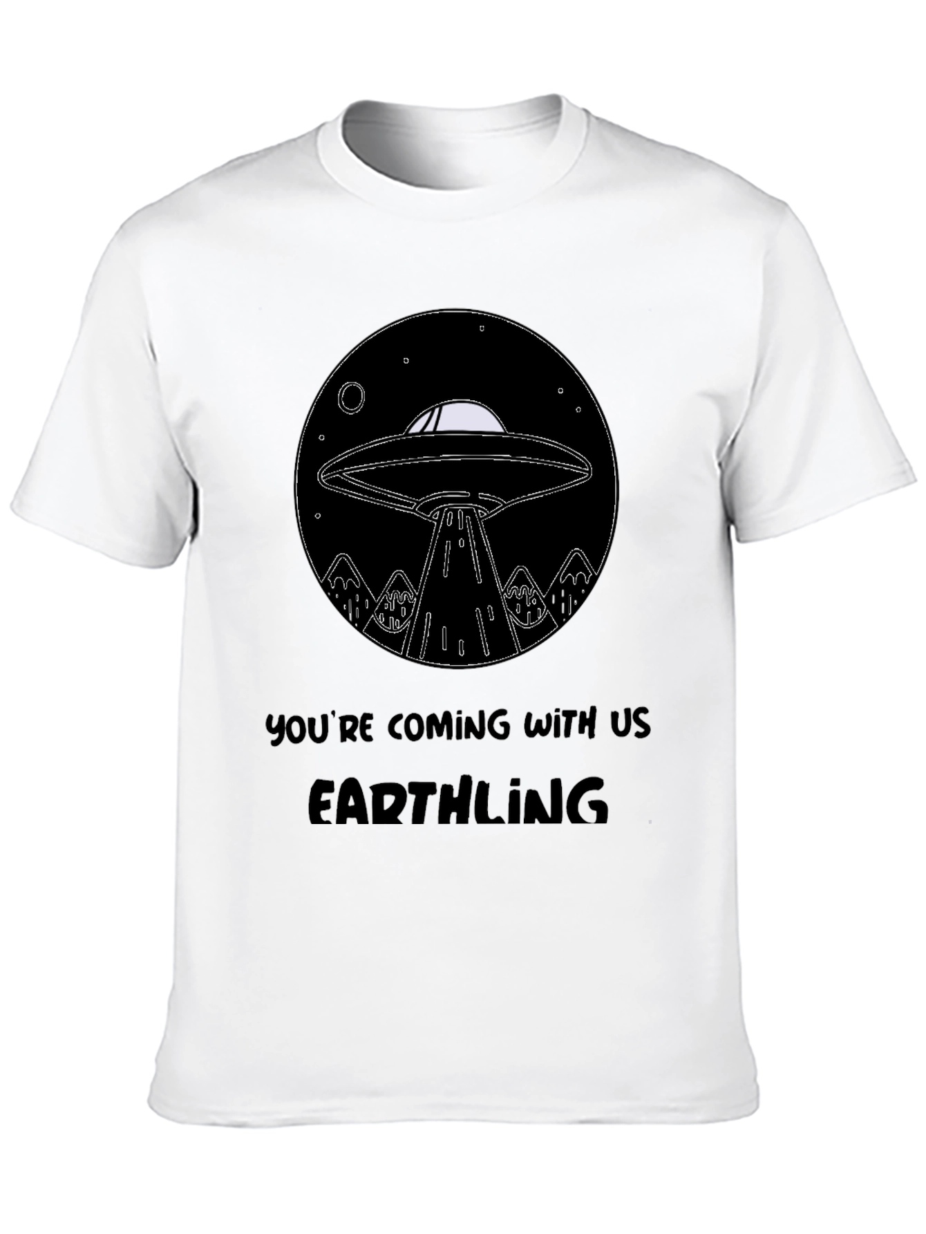 UFO Abduction Earthling Graphic T-Shirt