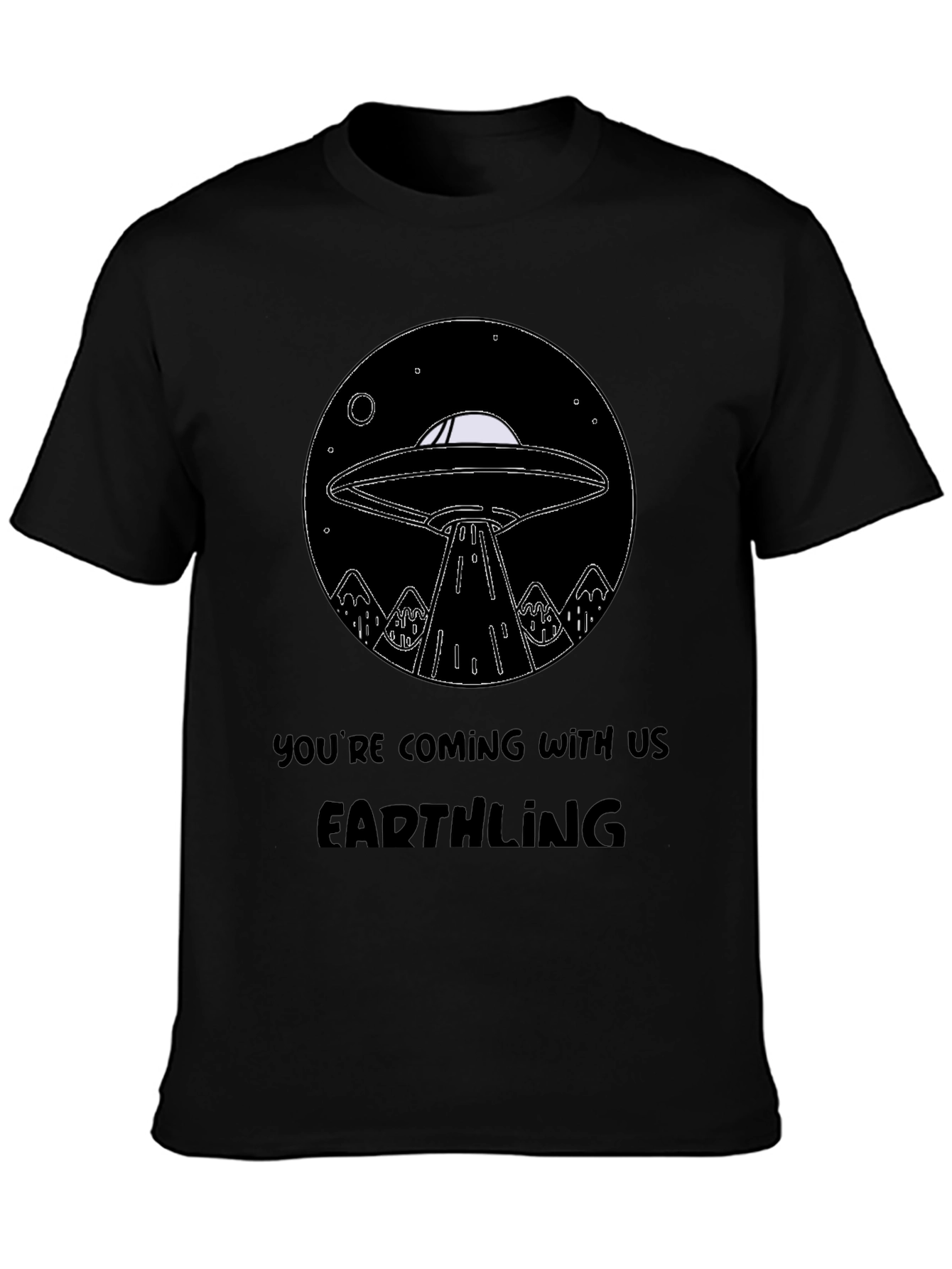 UFO Abduction Earthling Graphic T-Shirt