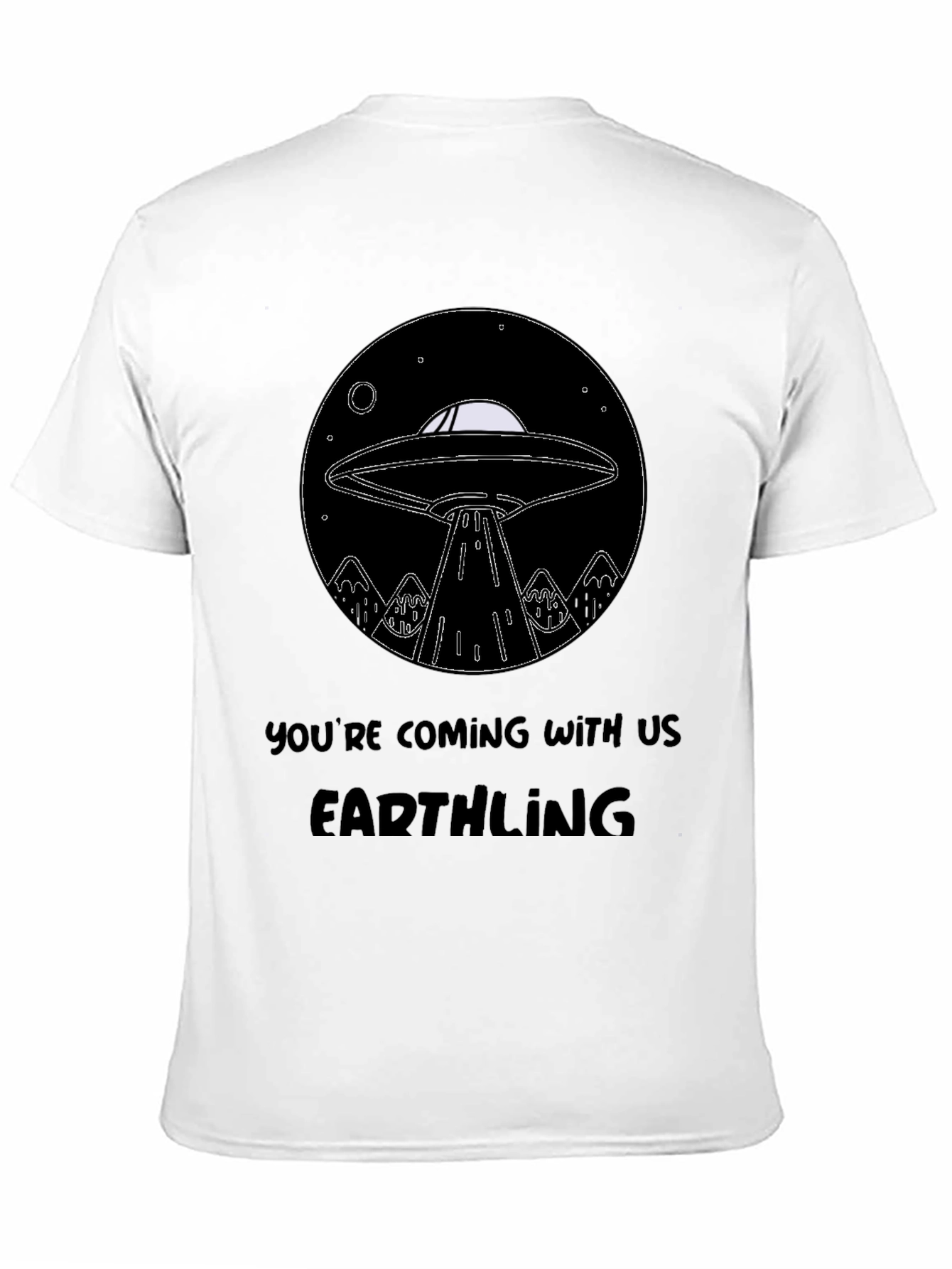 UFO Abduction Earthling Graphic T-Shirt
