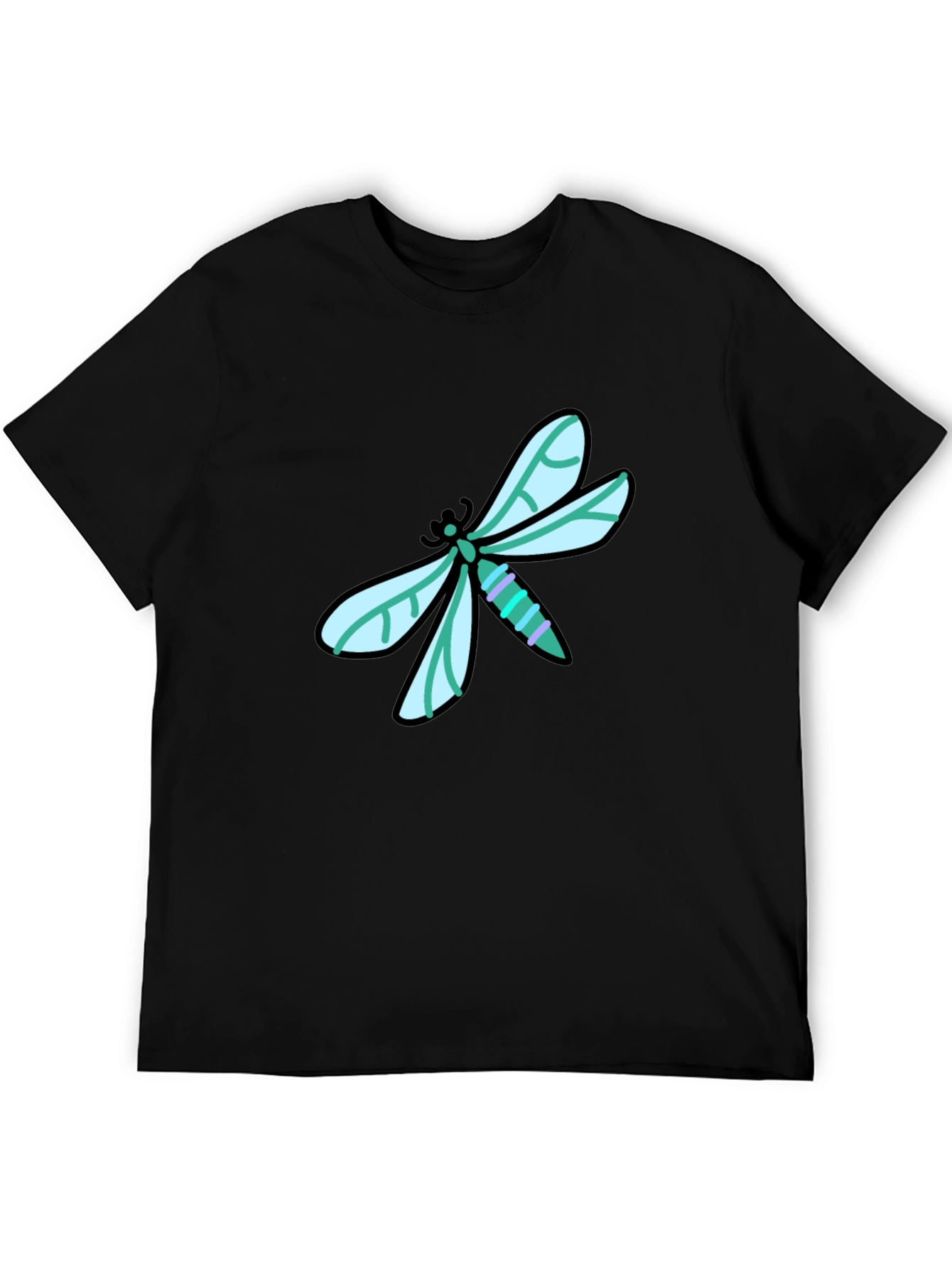 Dragonfly Graphic Tee - Black Cotton T-Shirt