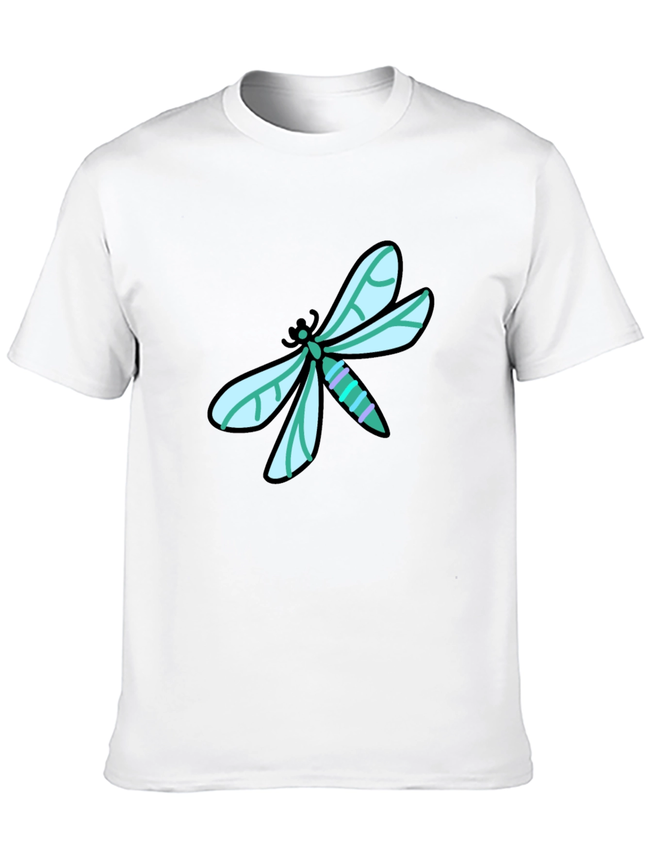 Dragonfly Graphic Tee - Black Cotton T-Shirt