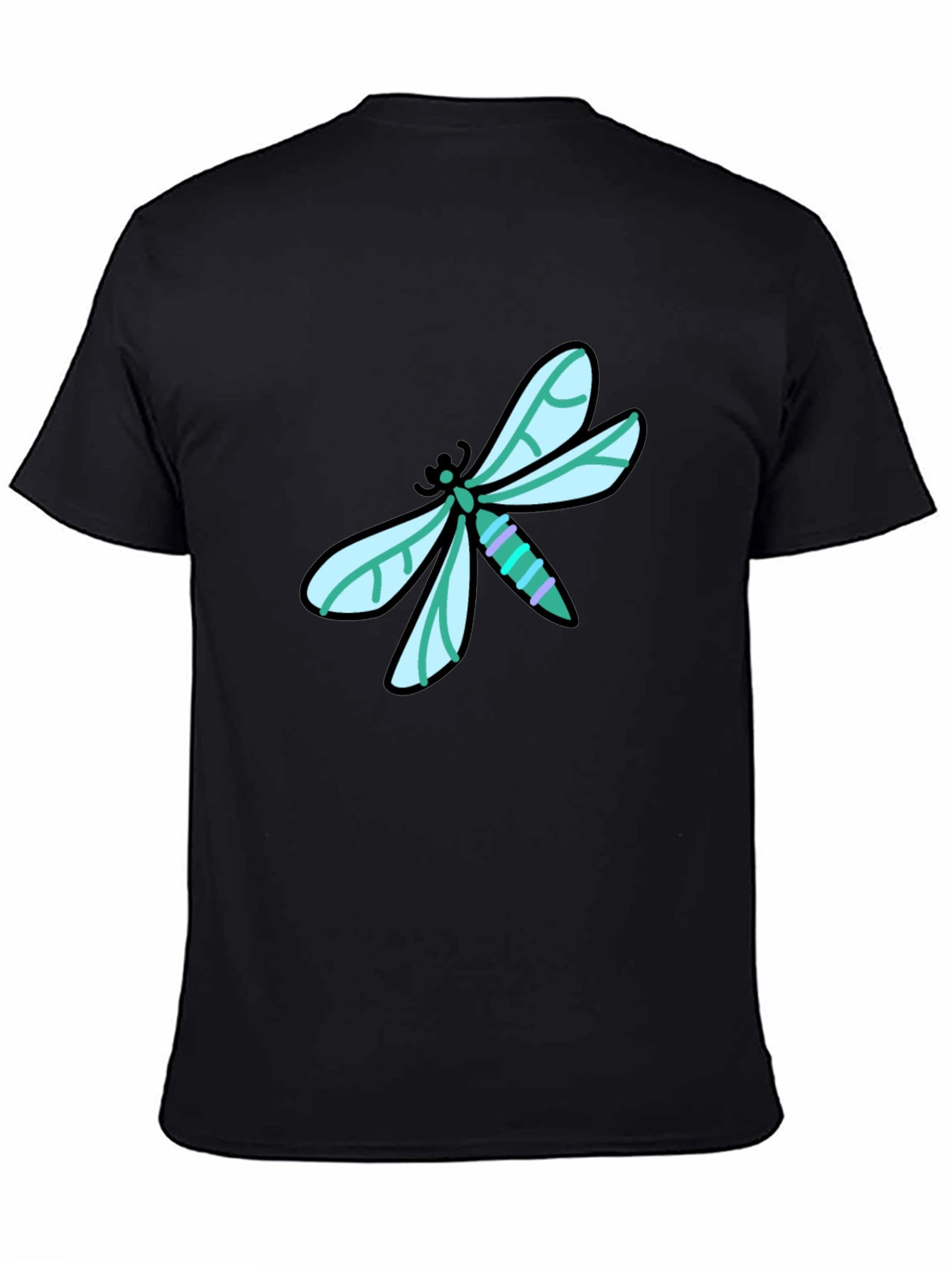 Dragonfly Graphic Tee - Black Cotton T-Shirt