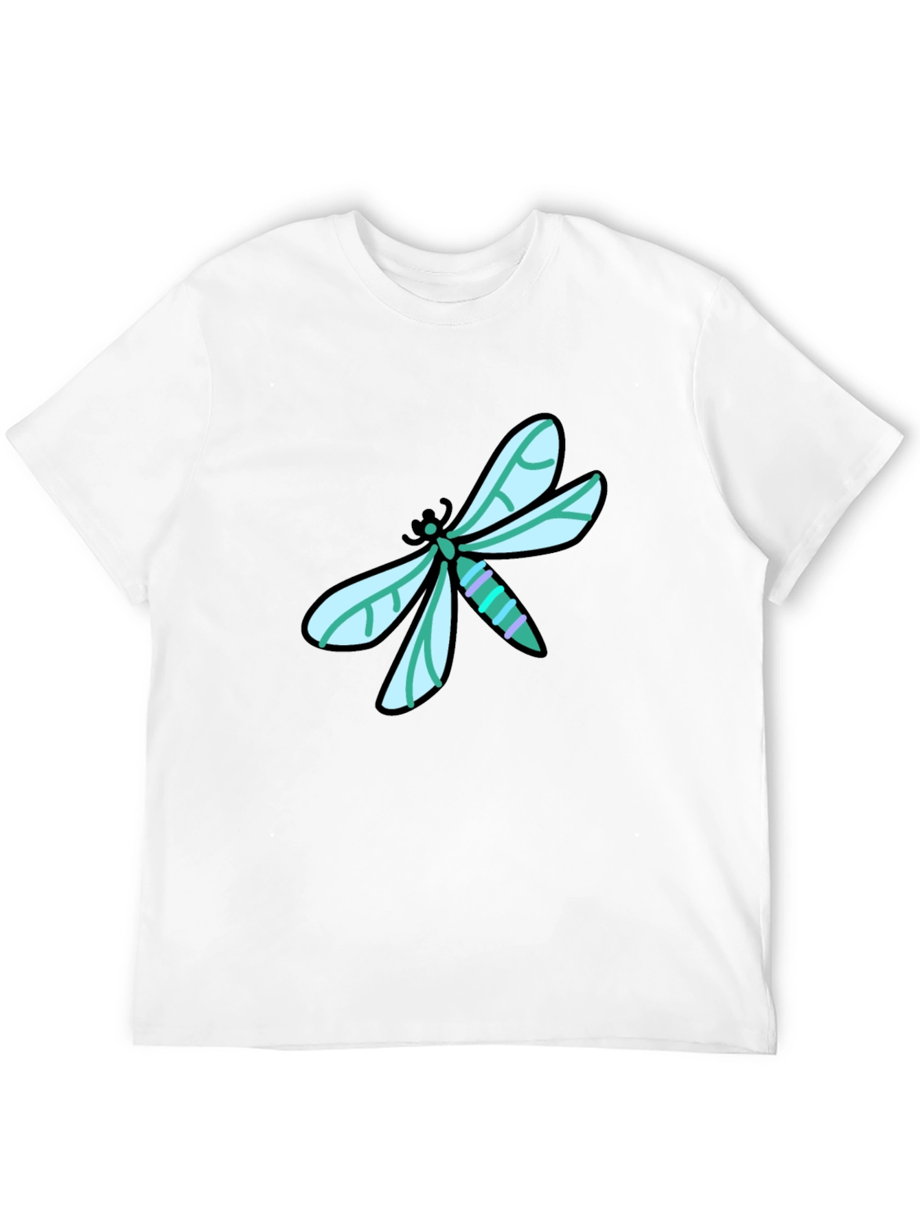 Dragonfly Graphic Tee - Black Cotton T-Shirt