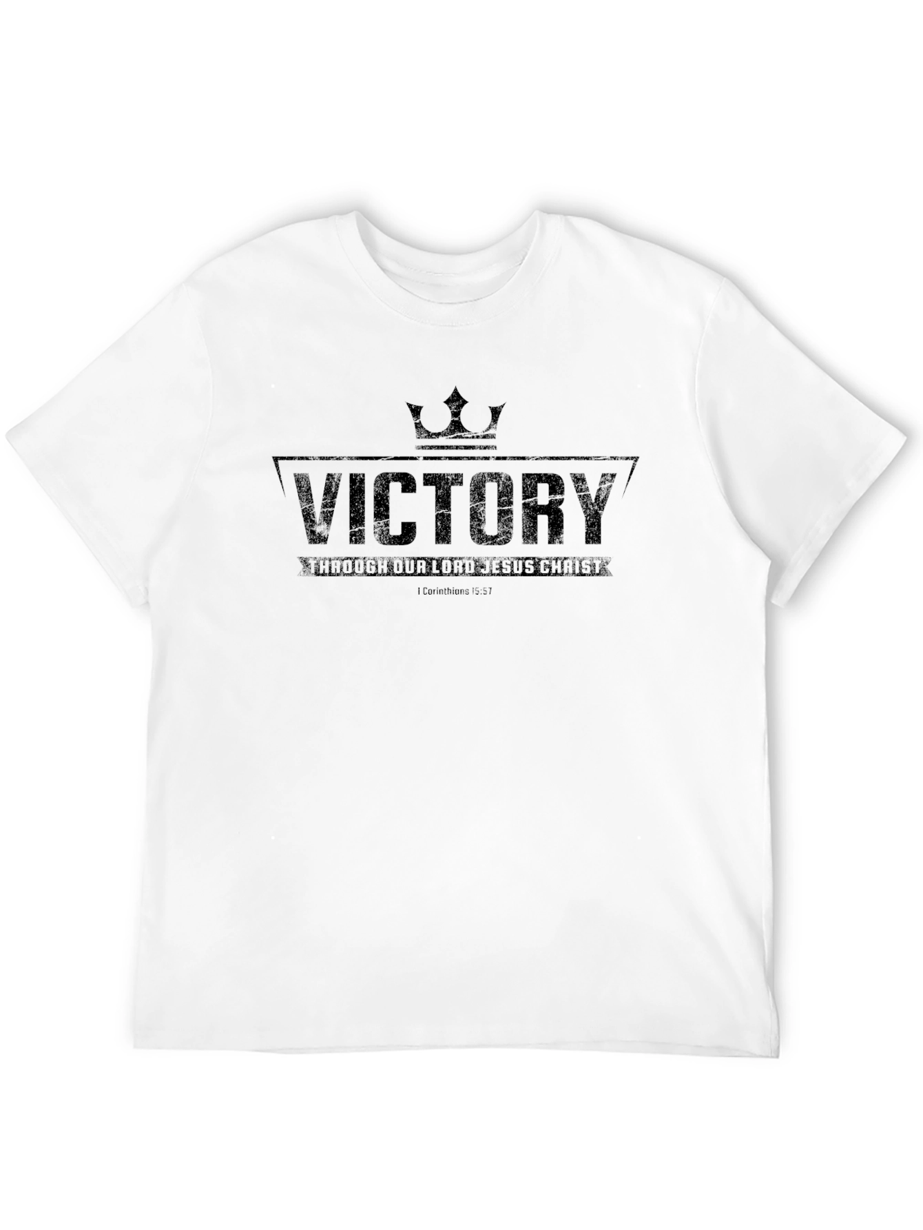 Victory Through Jesus Black T-Shirt
