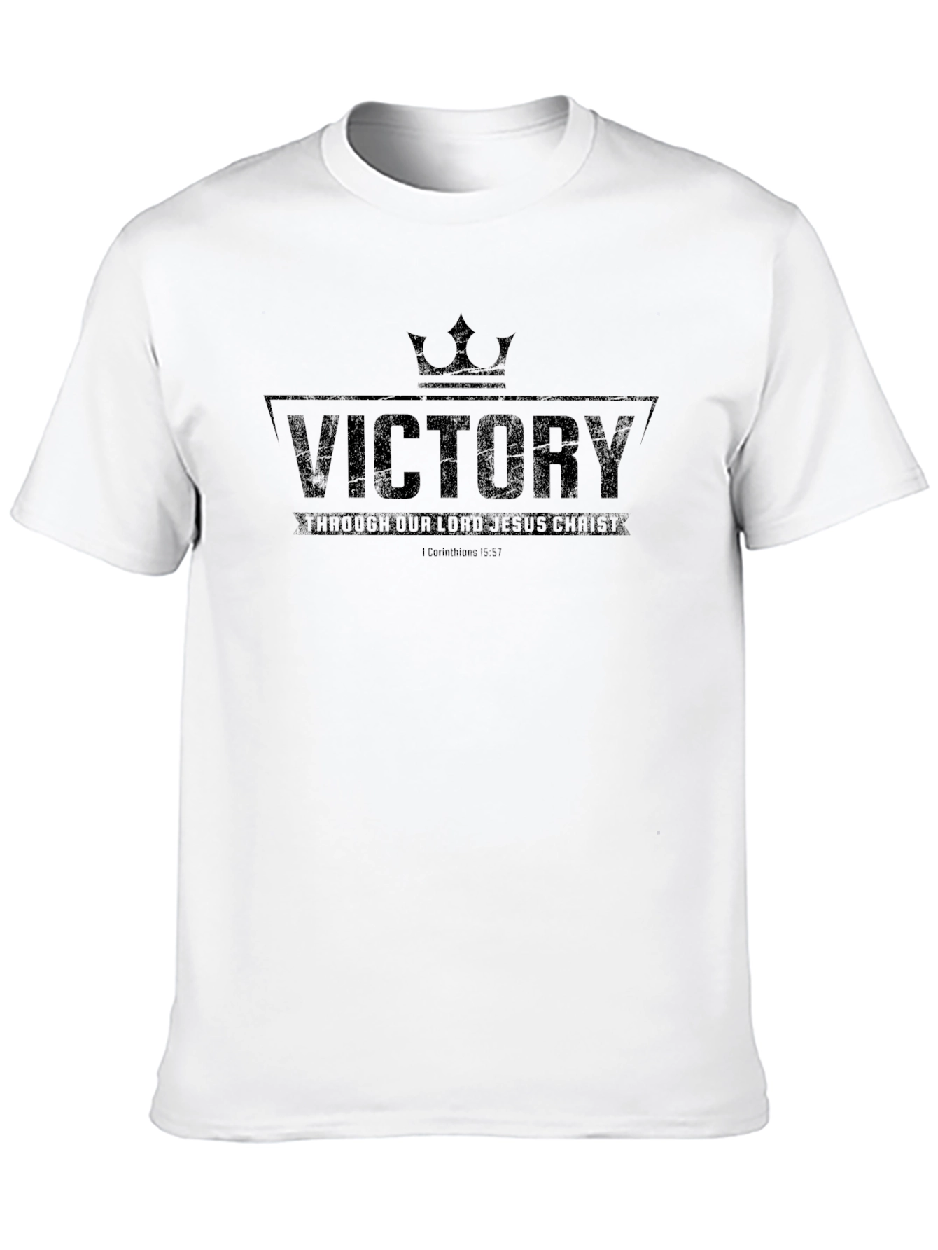 Victory Through Jesus Black T-Shirt