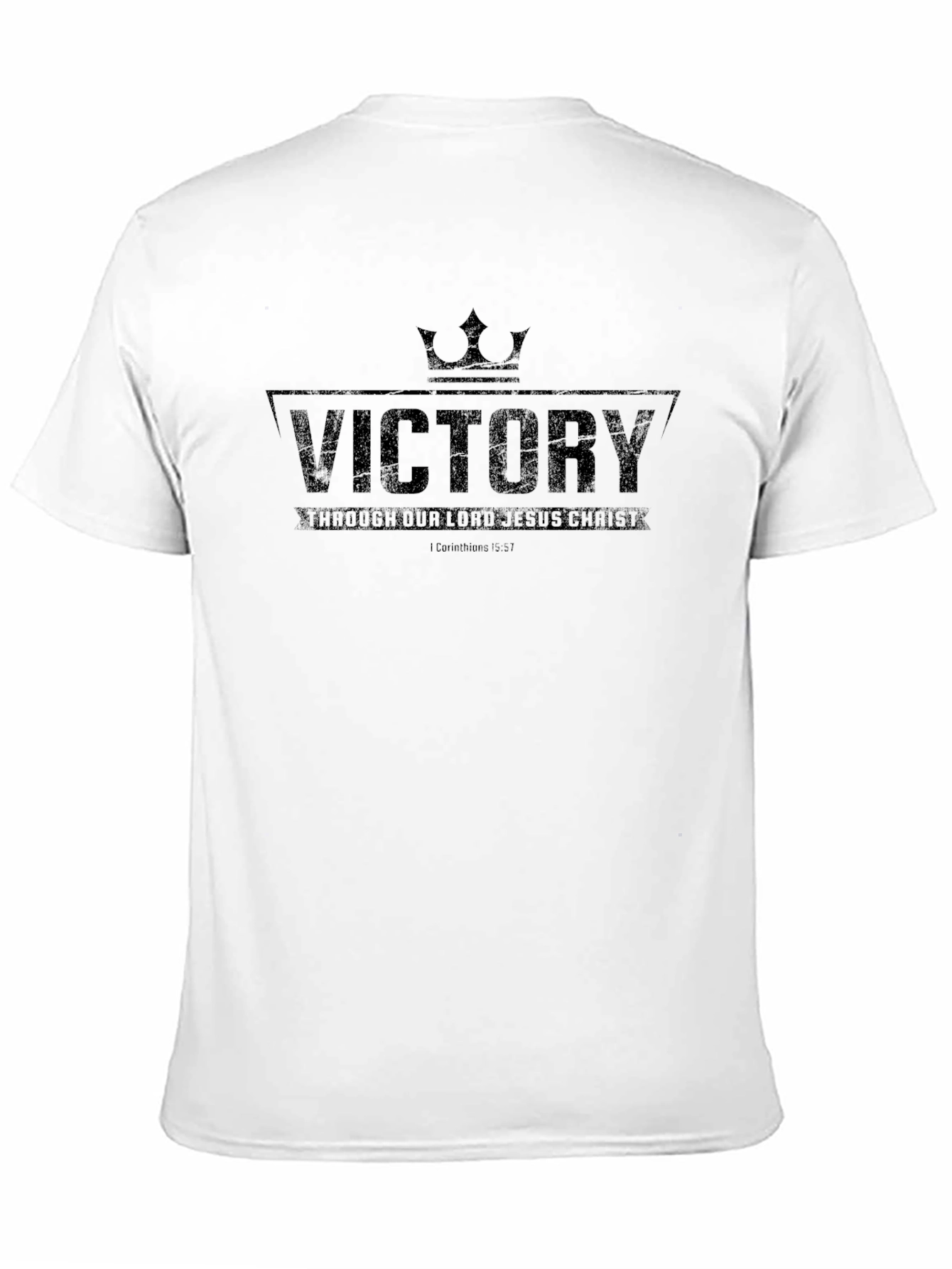 Victory Through Jesus Black T-Shirt