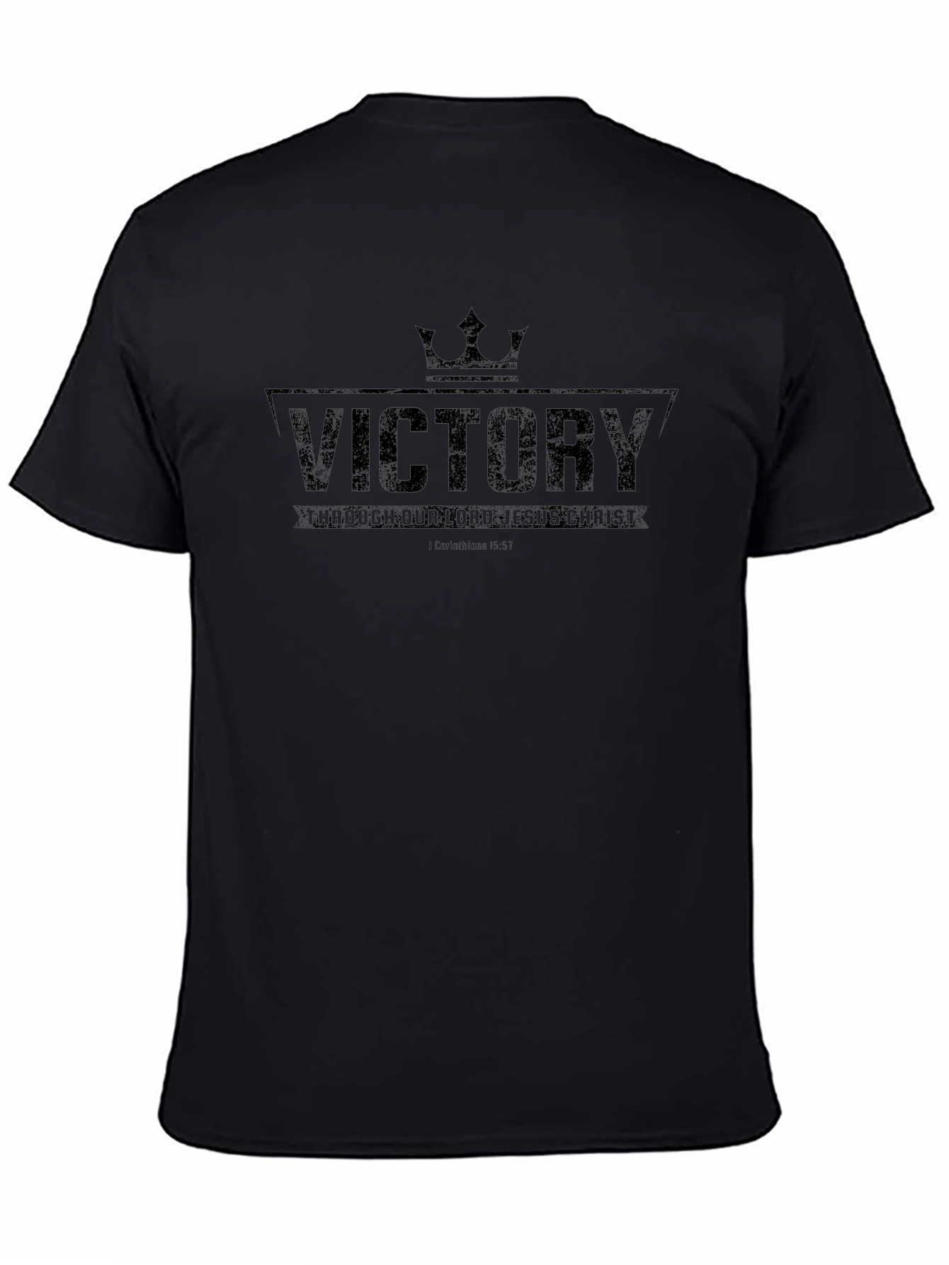 Victory Through Jesus Black T-Shirt