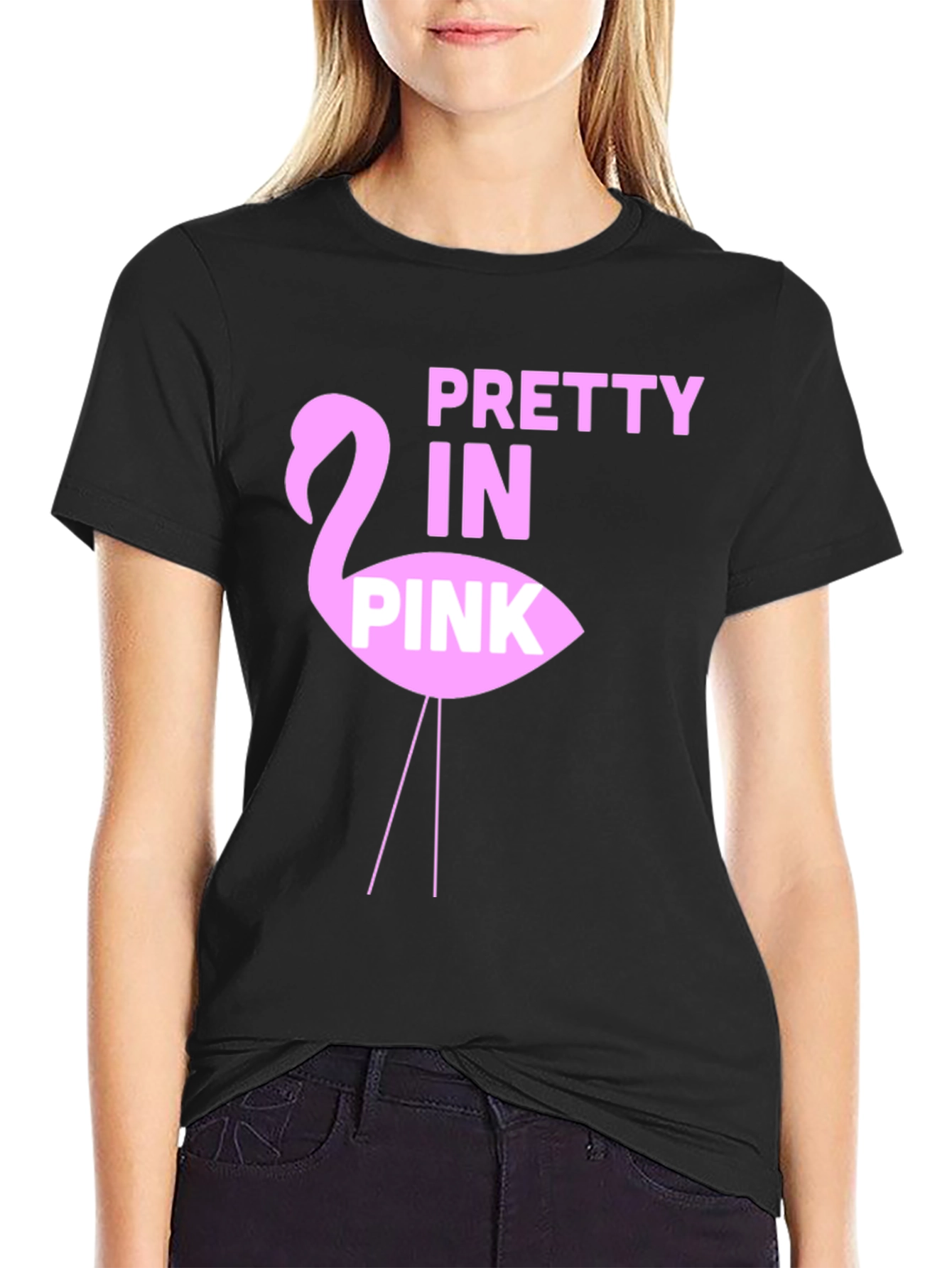 Pretty in Pink Flamingo Graphic Tee