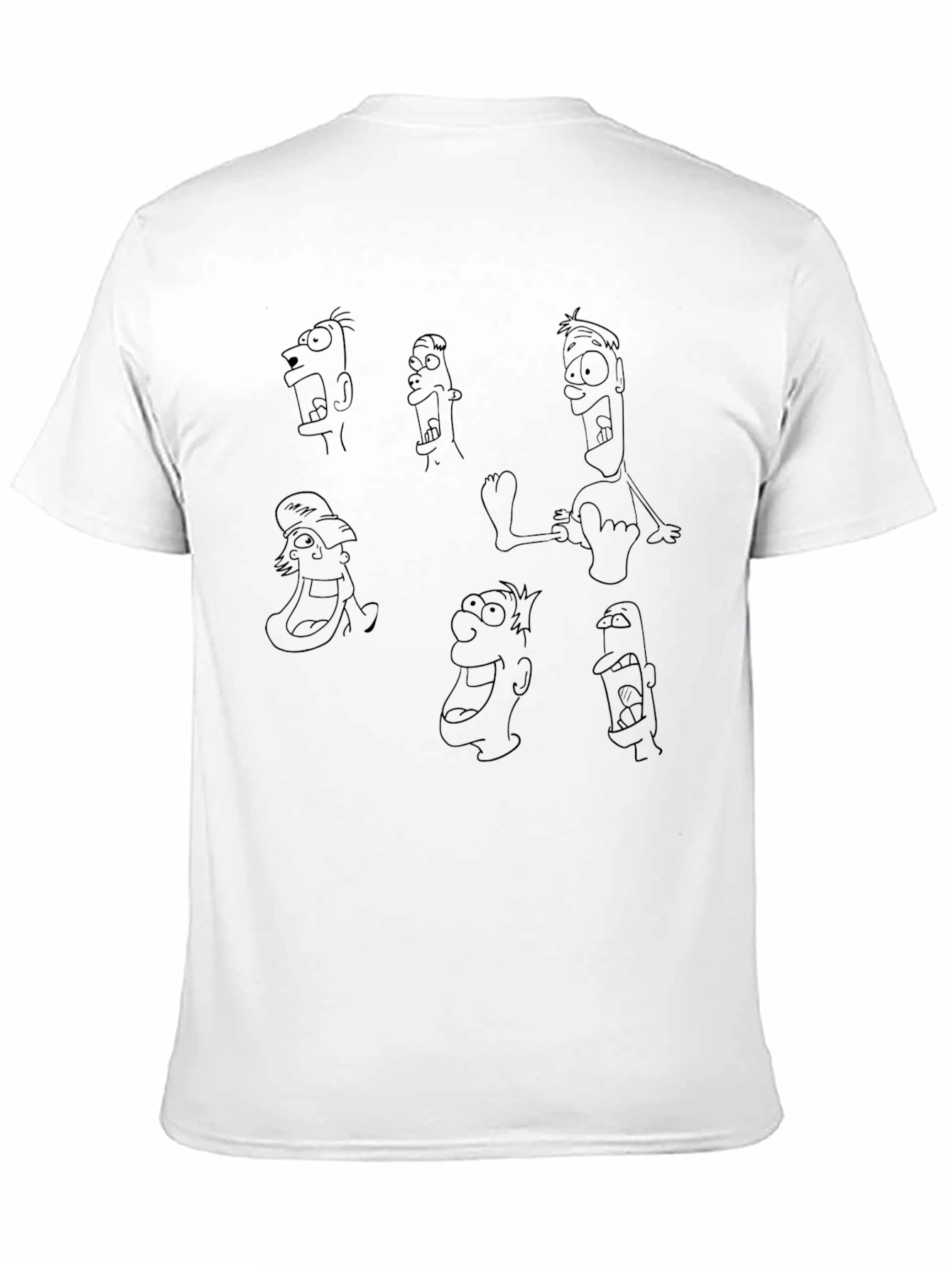 Funny Face Sketches Black T-Shirt