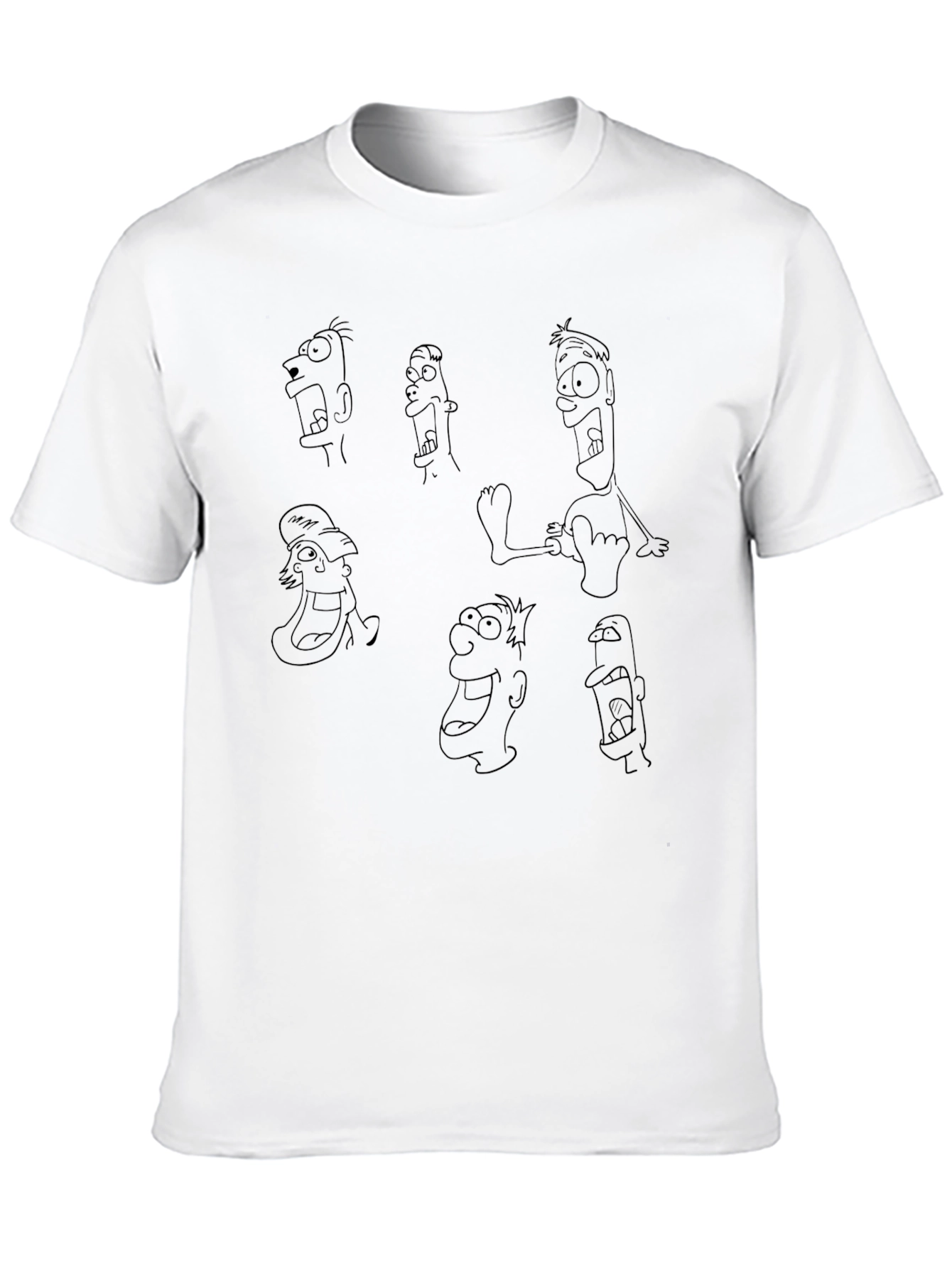 Funny Face Sketches Black T-Shirt