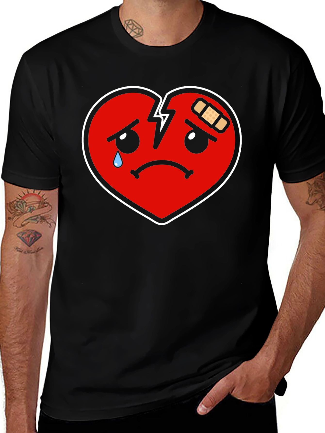 Sad Broken Heart Graphic T-Shirt