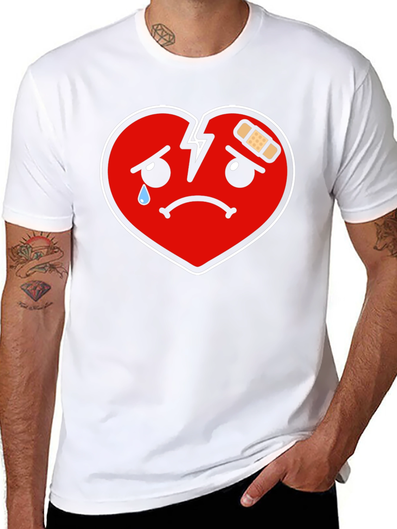 Sad Broken Heart Graphic T-Shirt