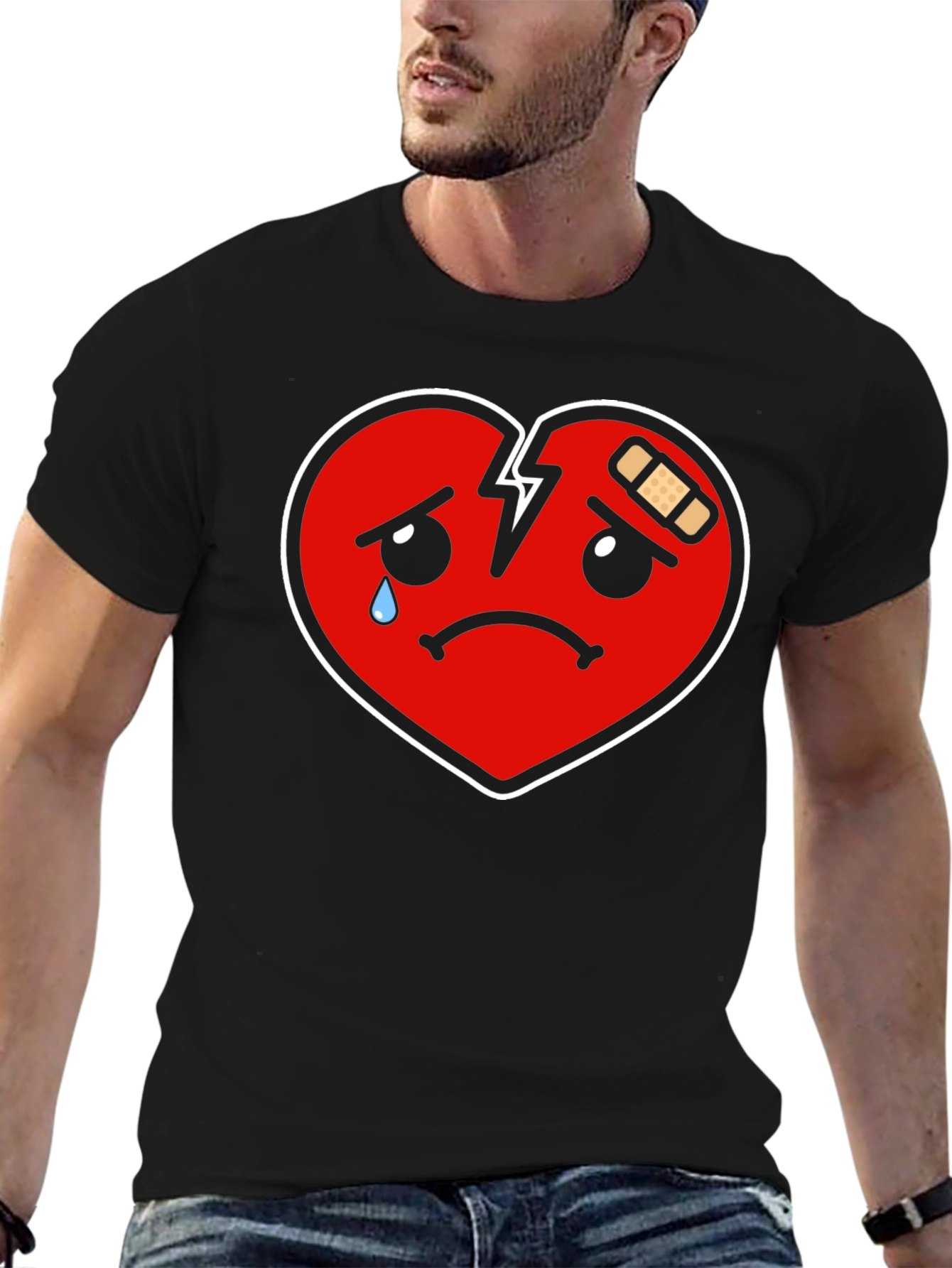 Sad Broken Heart Graphic T-Shirt