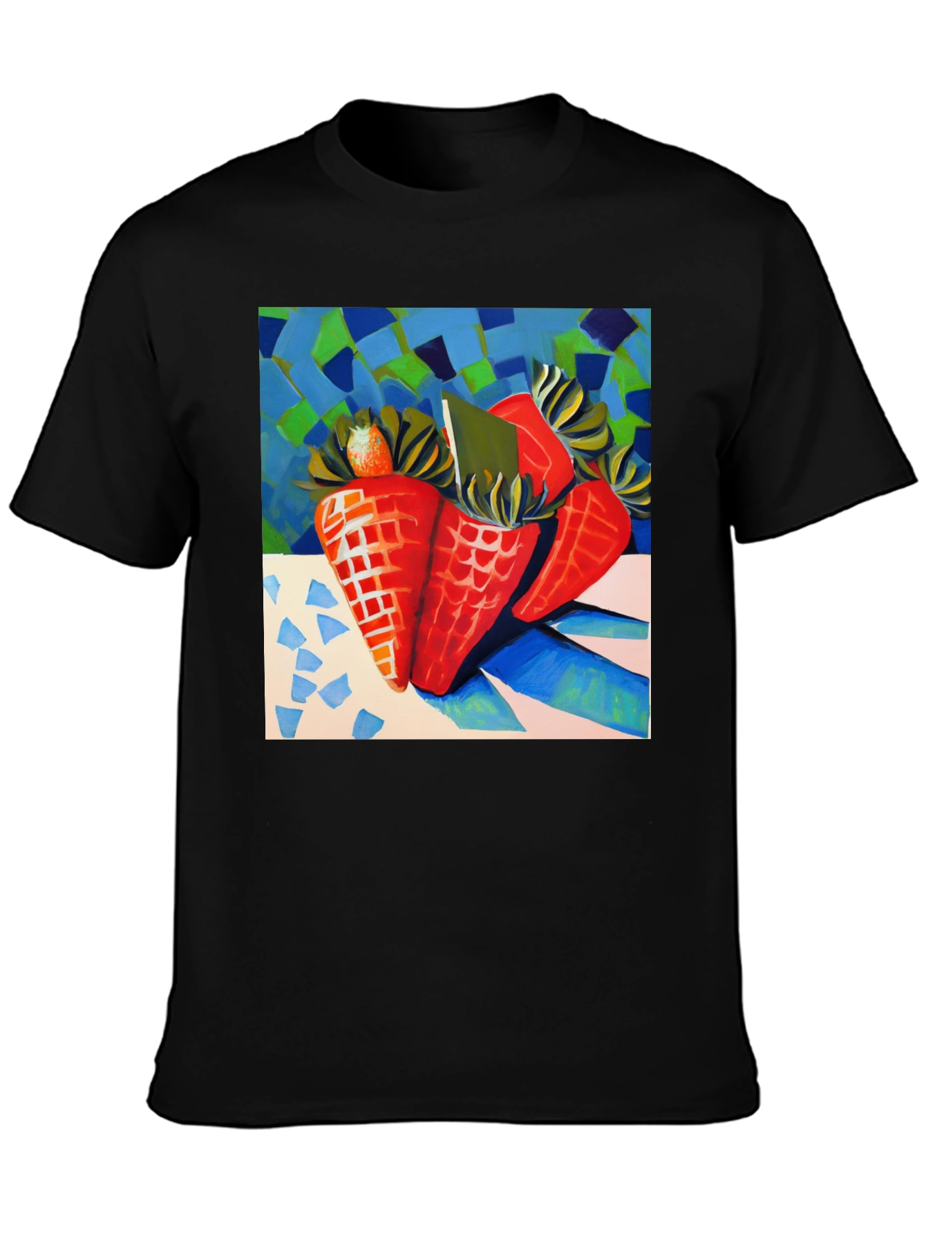 Abstract Carrots Black T-Shirt