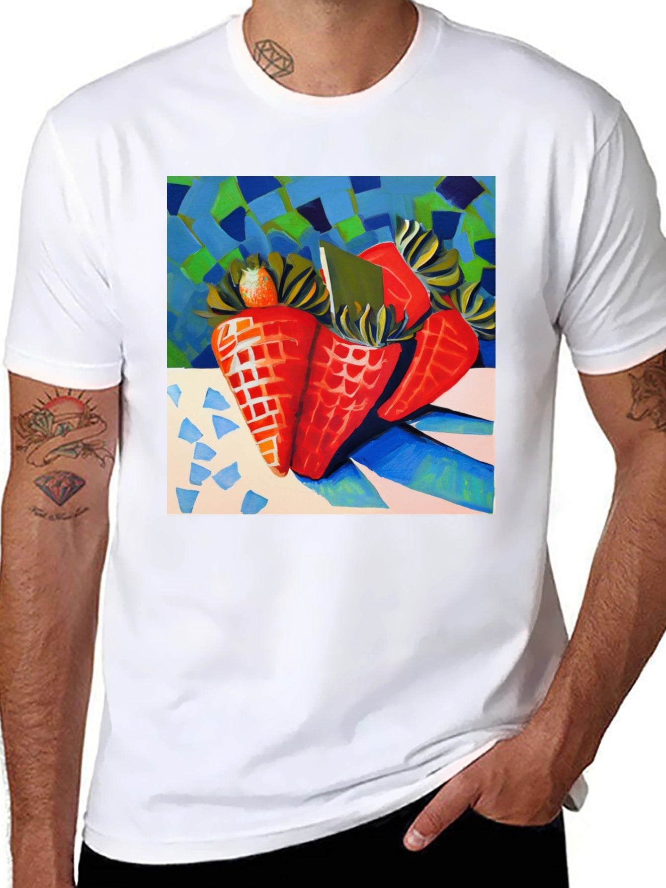 Abstract Carrots Black T-Shirt