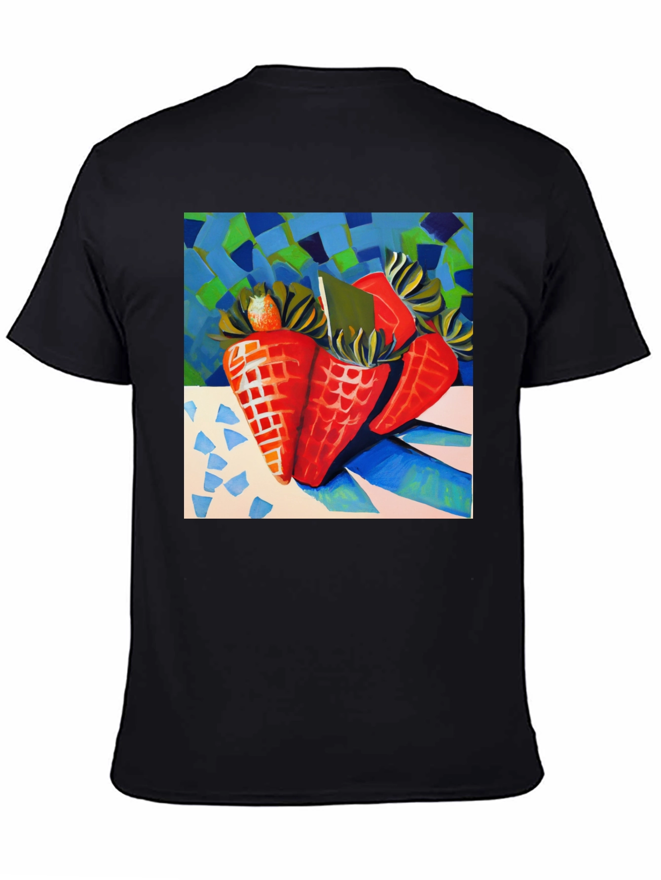 Abstract Carrots Black T-Shirt