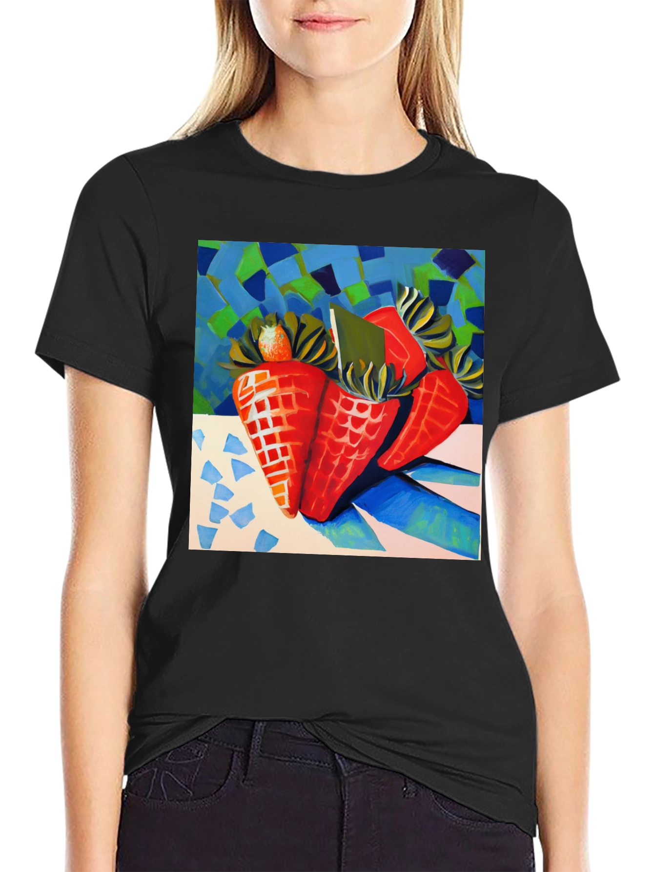 Abstract Carrots Black T-Shirt