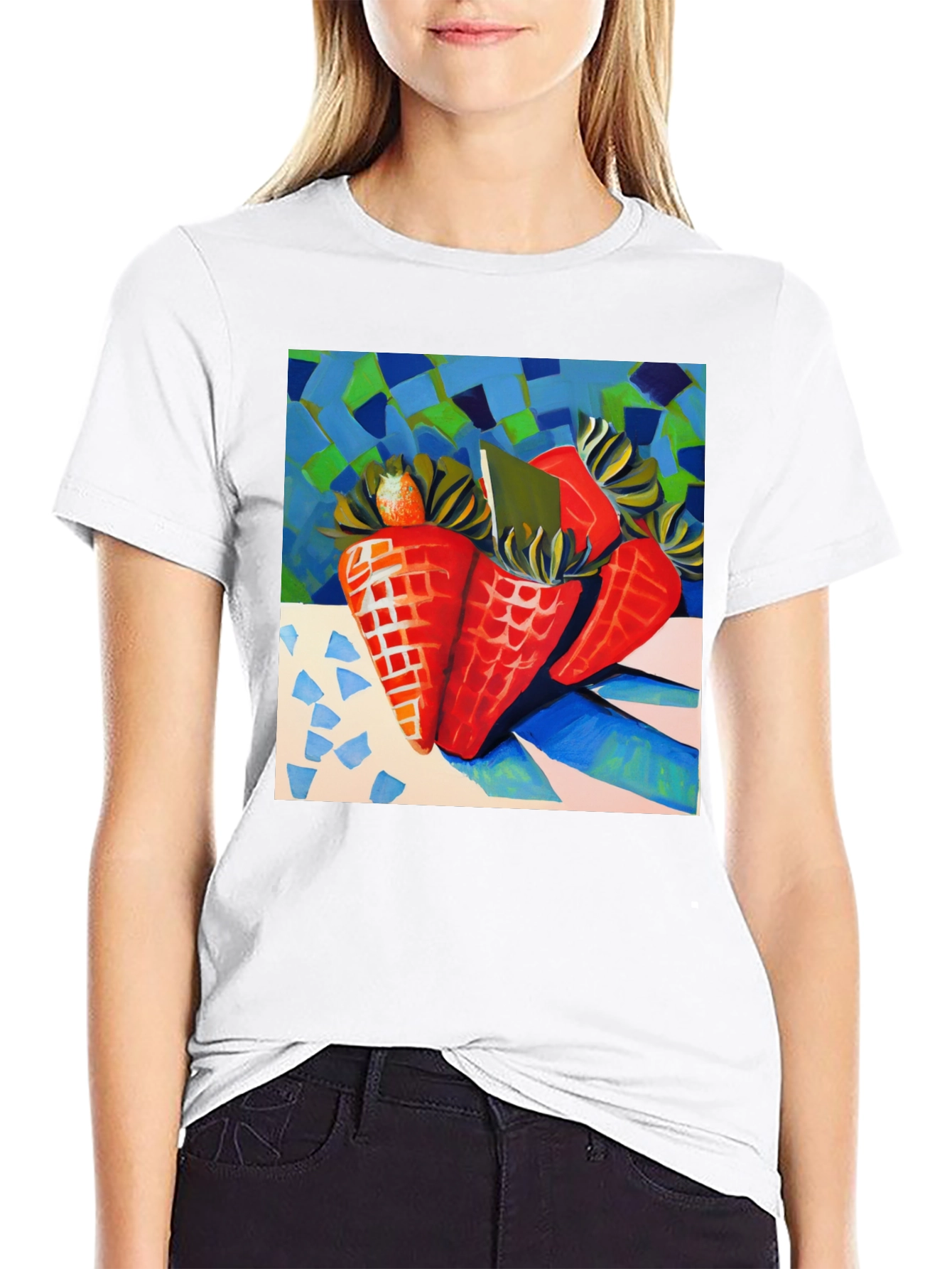 Abstract Carrots Black T-Shirt