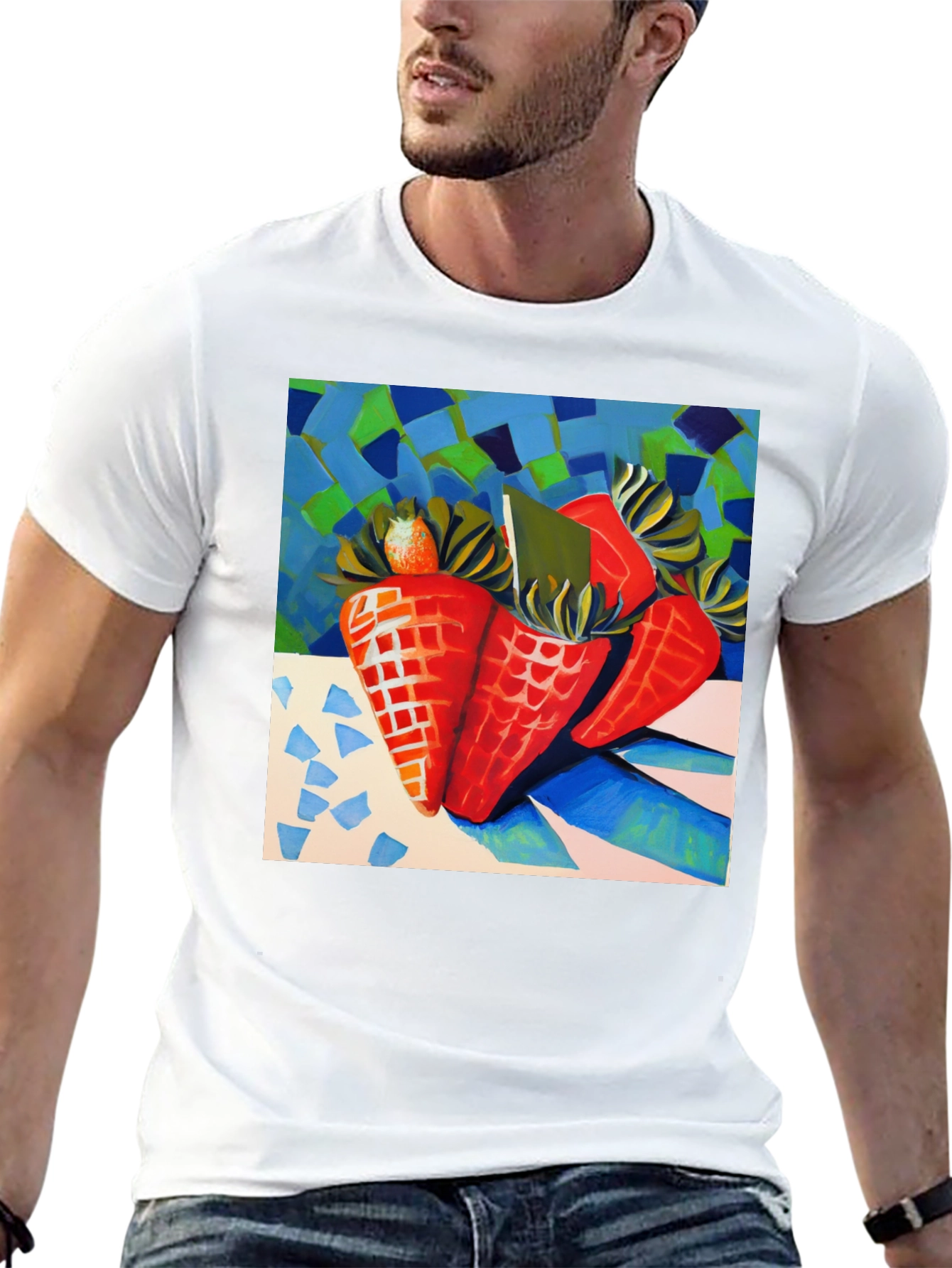 Abstract Carrots Black T-Shirt