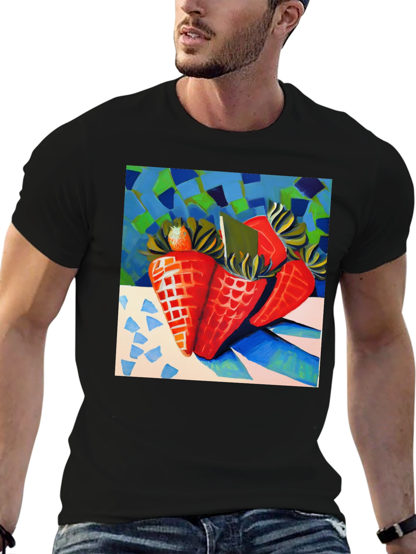 Abstract Carrots Black T-Shirt