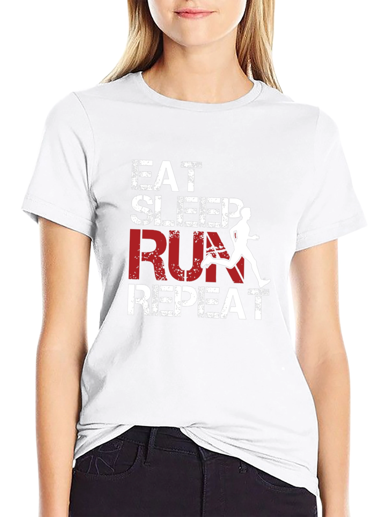 Eat Sleep Run Repeat Black Graphic Tee