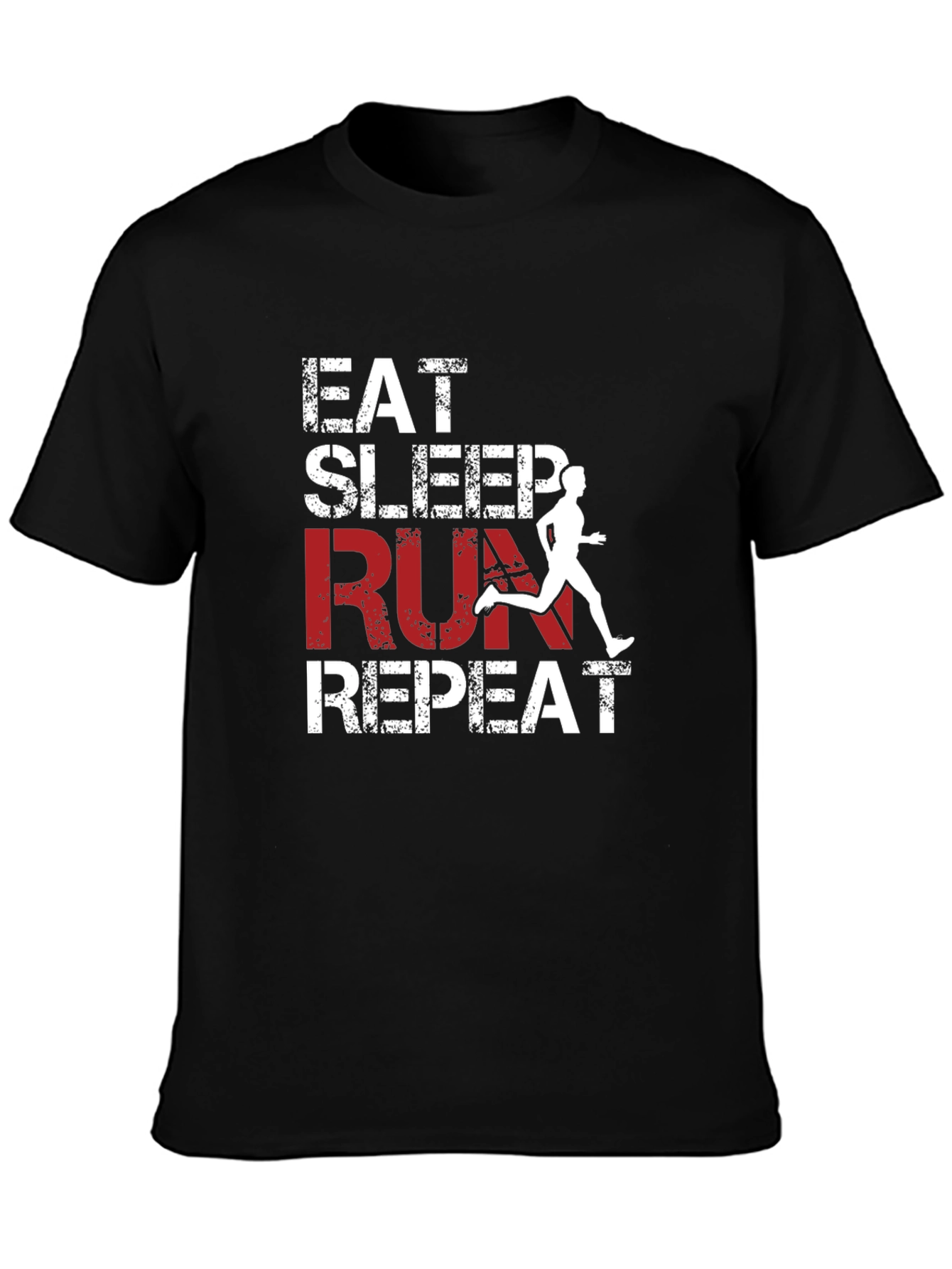 Eat Sleep Run Repeat Black Graphic Tee