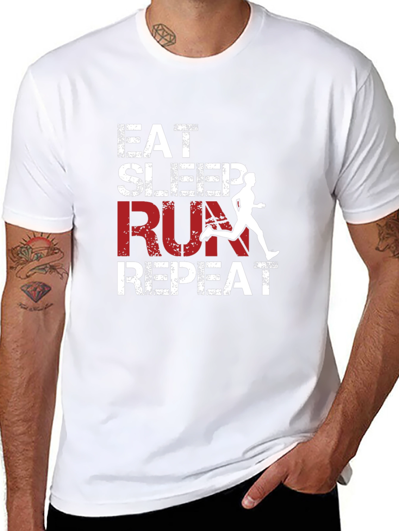 Eat Sleep Run Repeat Black Graphic Tee