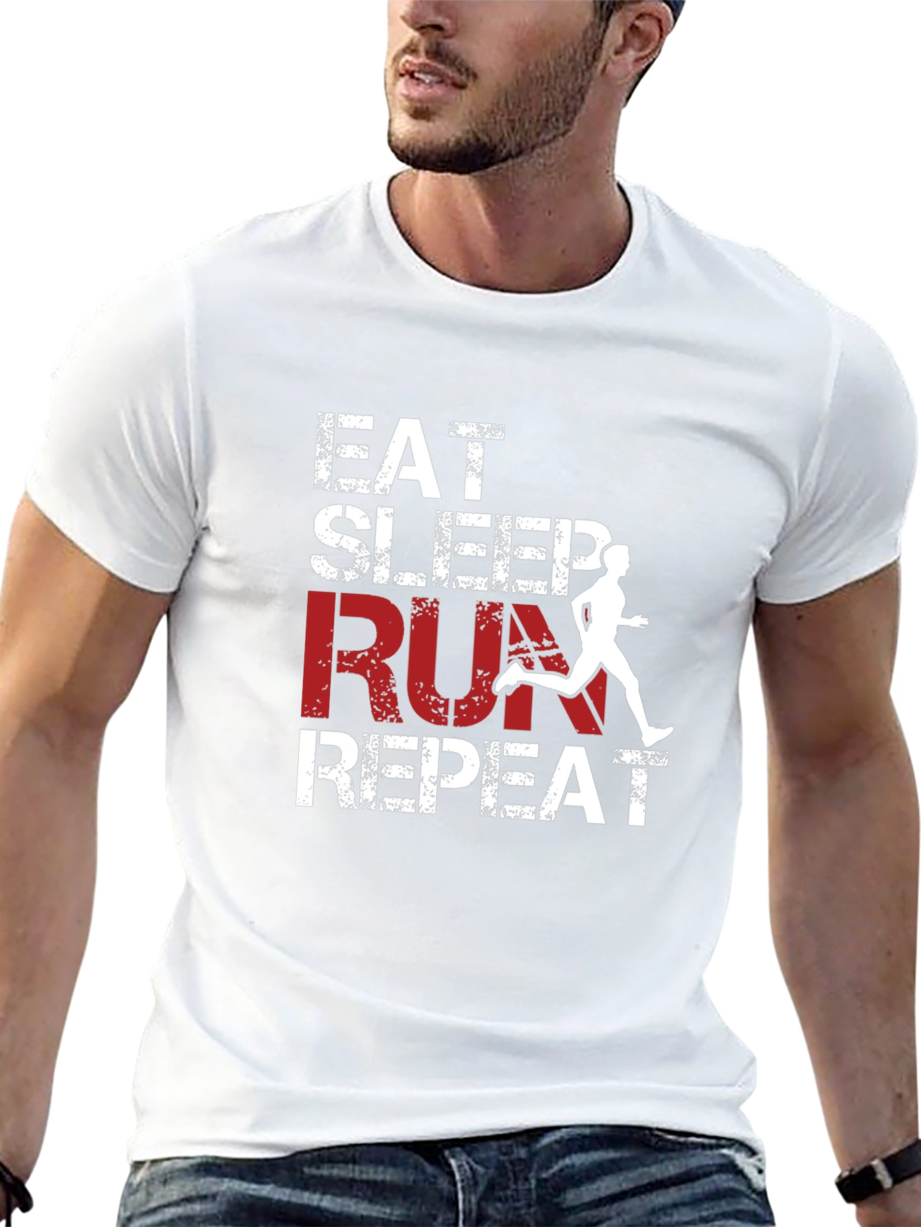 Eat Sleep Run Repeat Black Graphic Tee