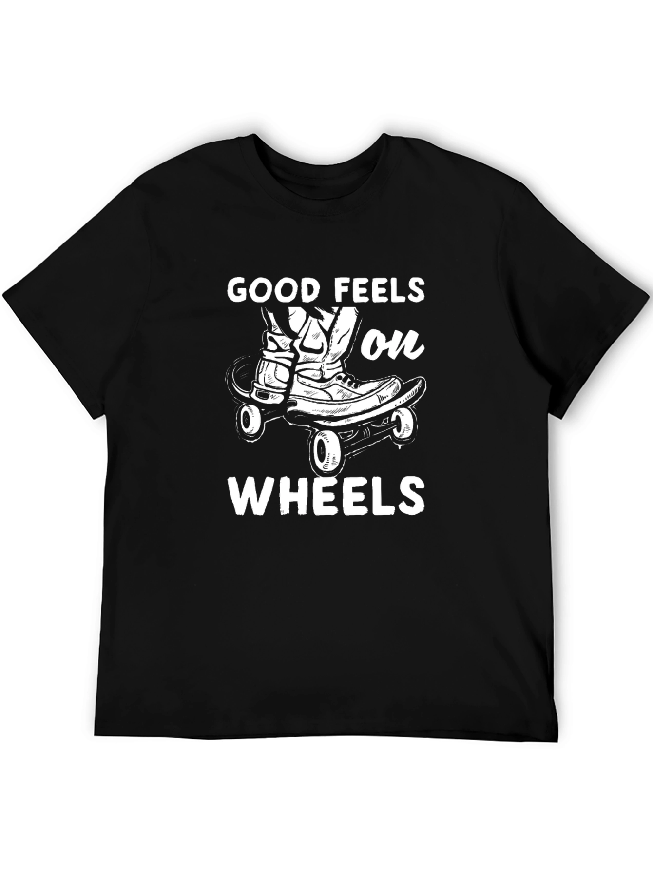 Good Feels on Wheels T-Shirt - Skateboard Graphic Tee