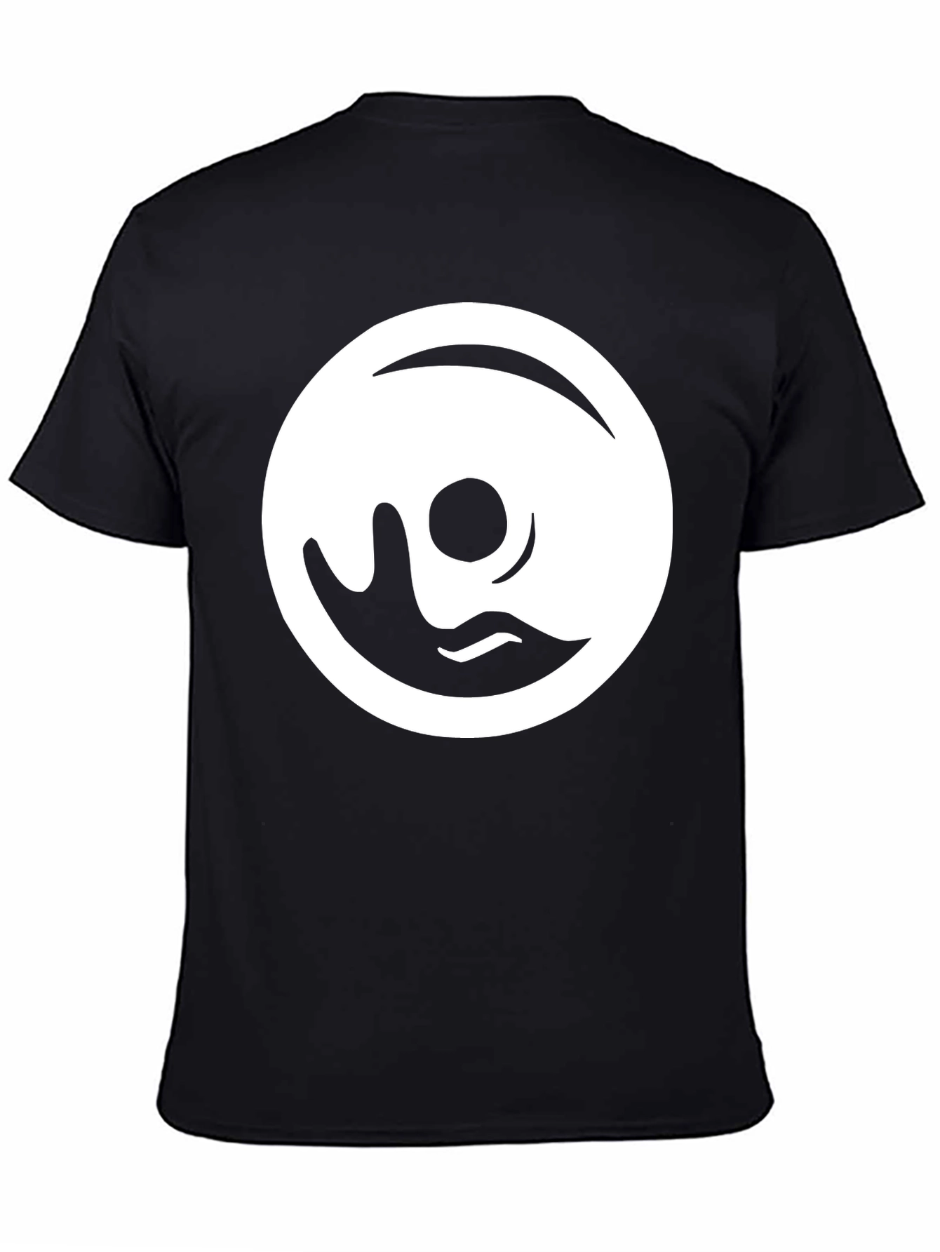Modern Yin Yang Graphic Tee - Black Cotton Blend