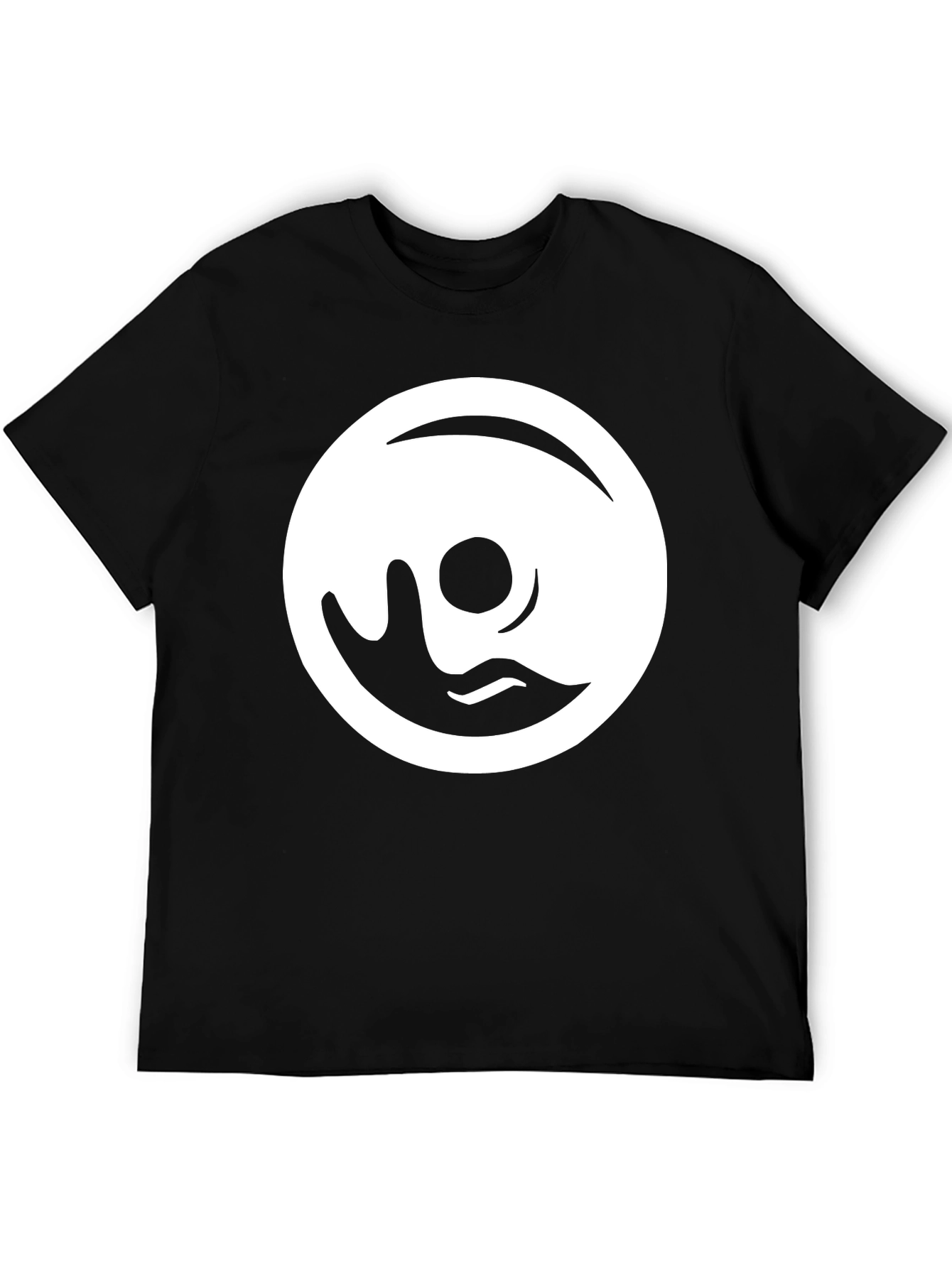 Modern Yin Yang Graphic Tee - Black Cotton Blend