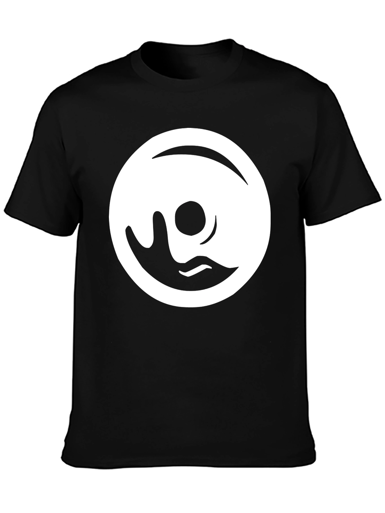 Modern Yin Yang Graphic Tee - Black Cotton Blend