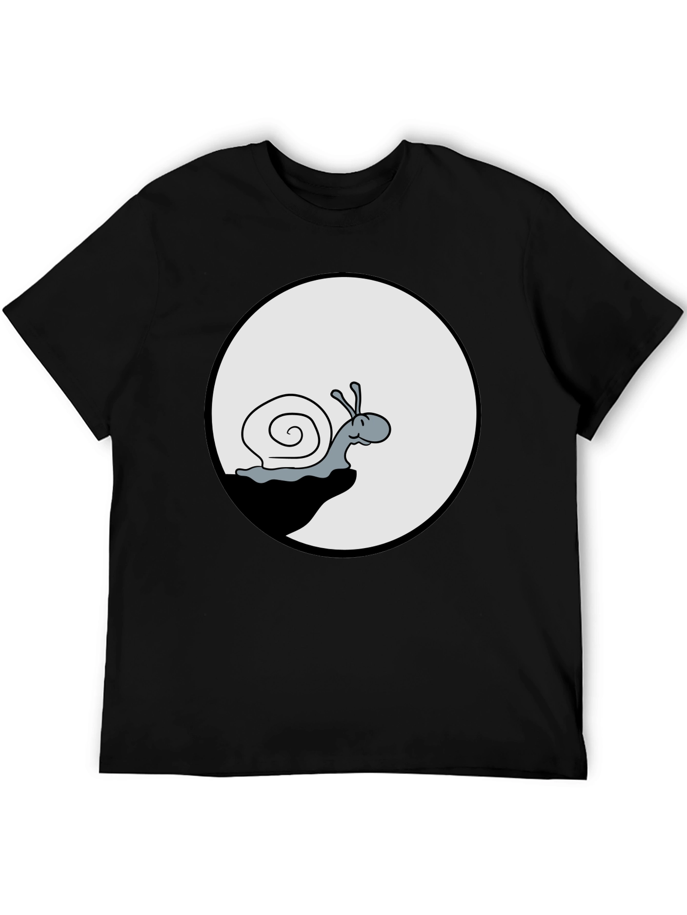 Snail Graphic Tee - Black Cotton T-Shirt