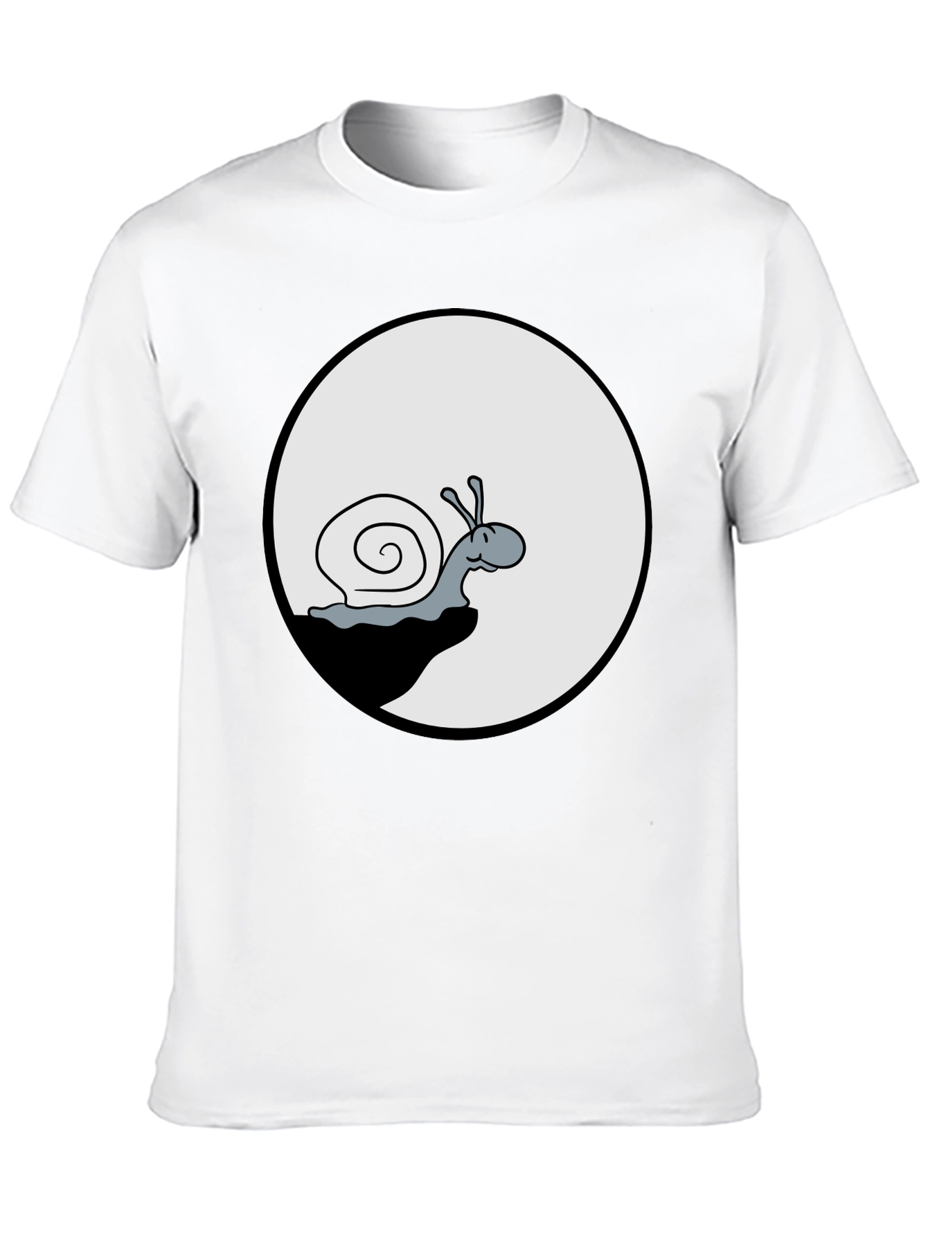 Snail Graphic Tee - Black Cotton T-Shirt