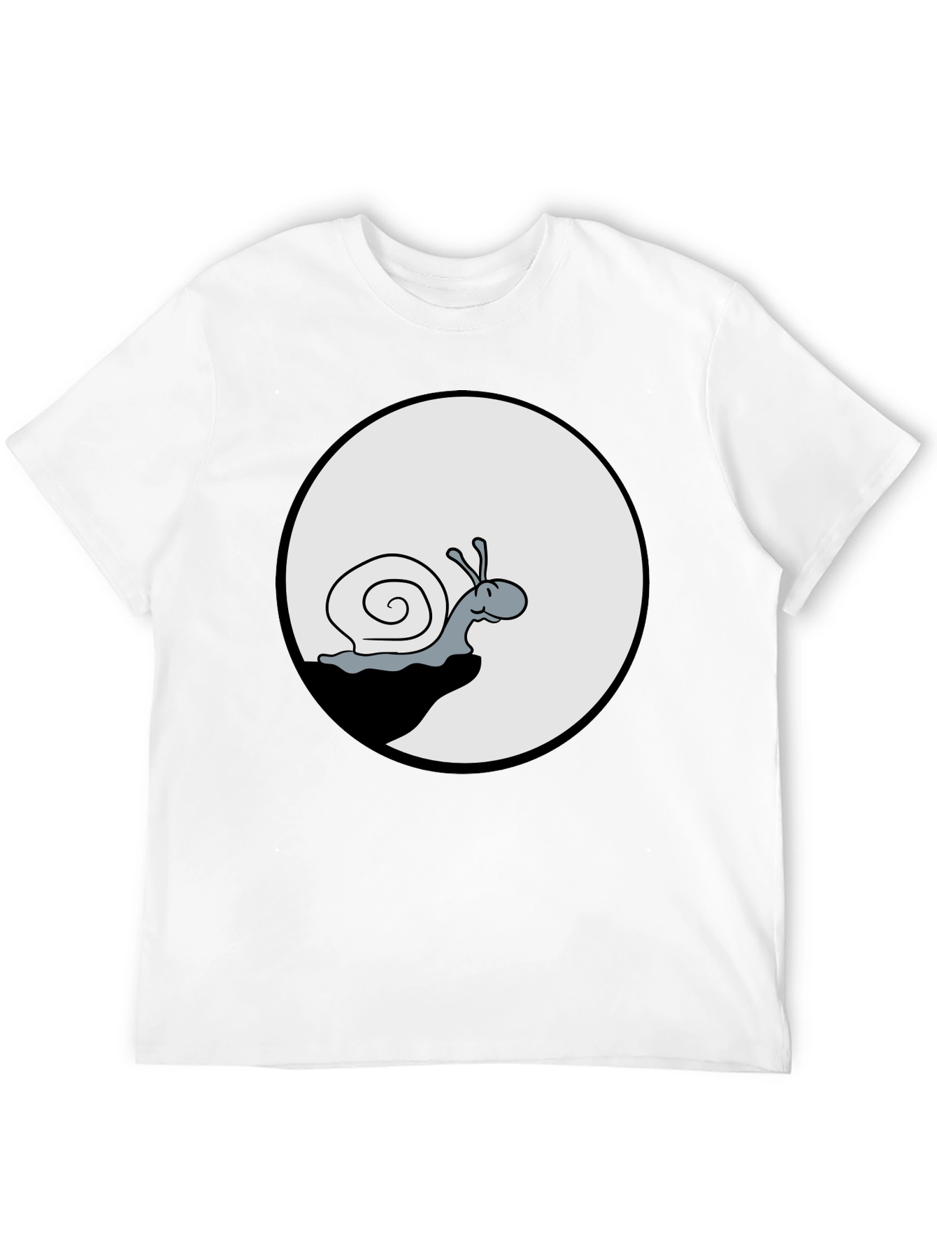 Snail Graphic Tee - Black Cotton T-Shirt