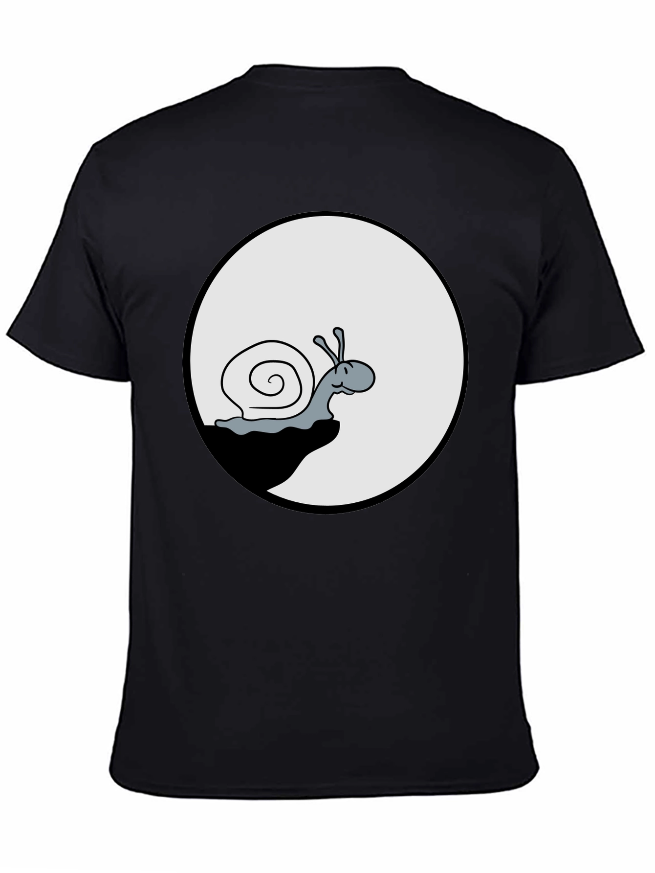 Snail Graphic Tee - Black Cotton T-Shirt
