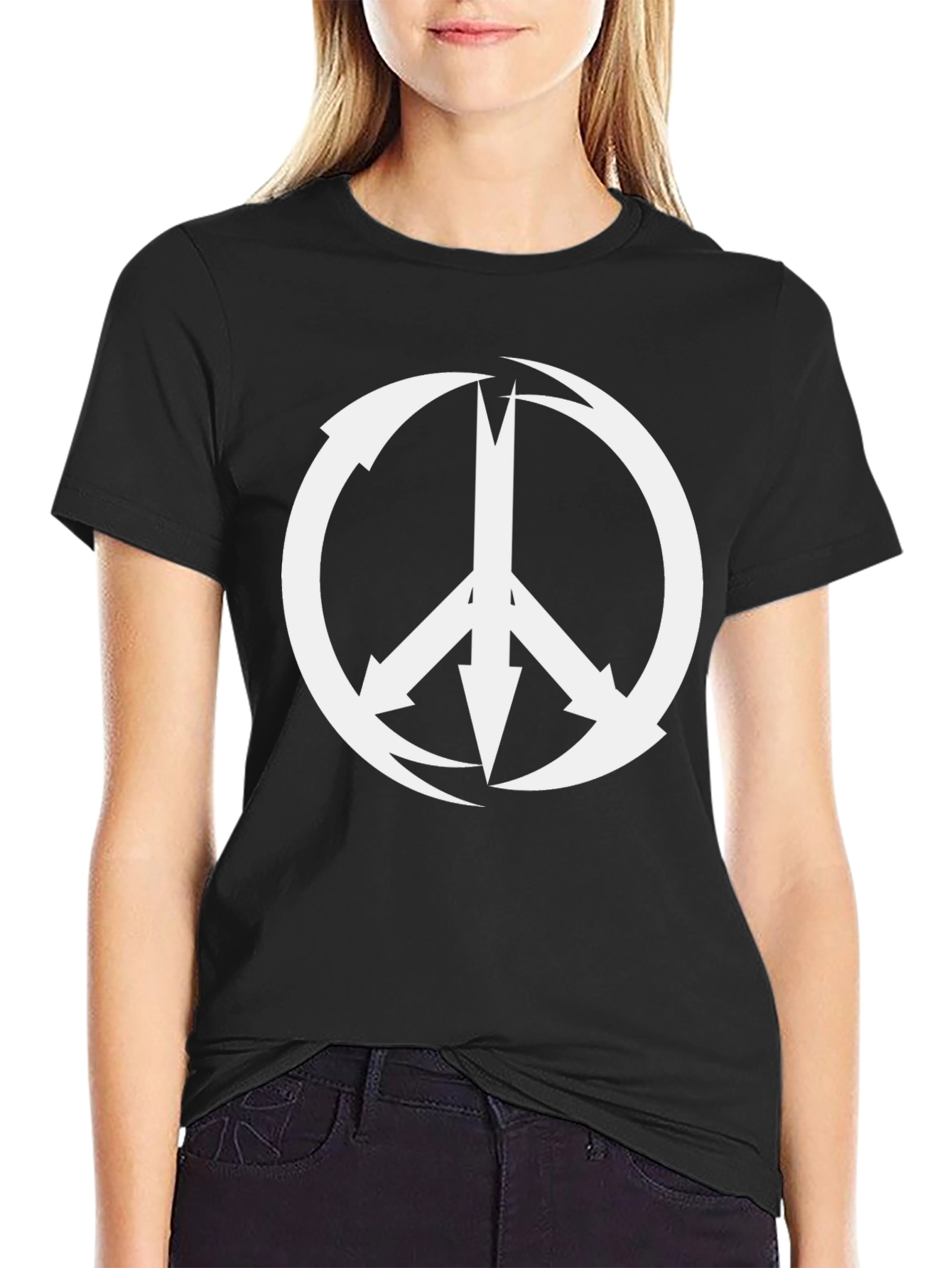 Arrow Peace Sign Black T-Shirt - Graphic Tee