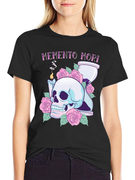 Memento Mori Skull & Roses Graphic Tee