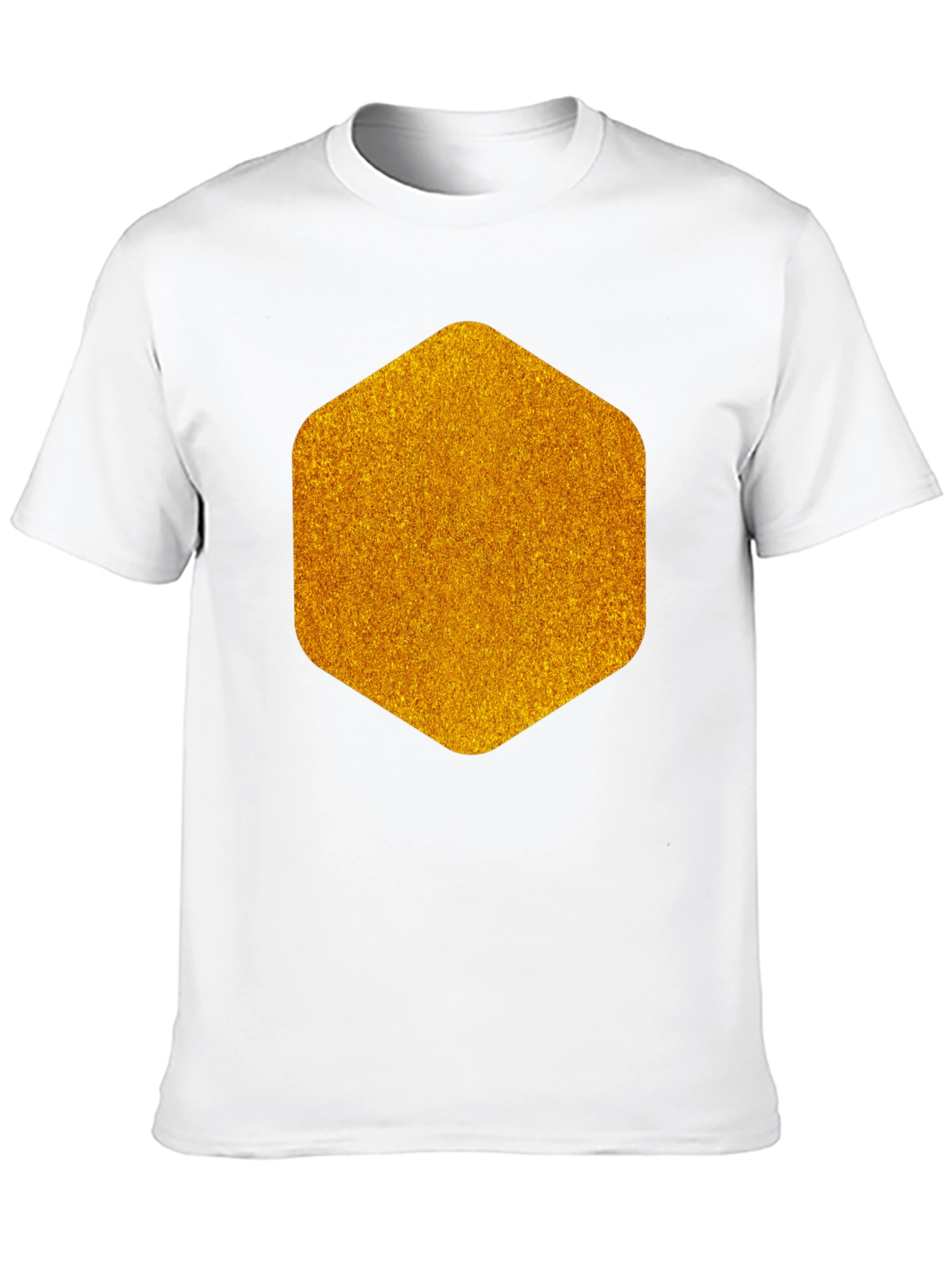 Geometric Gold Graphic Tee - Modern Mens Black T-Shirt