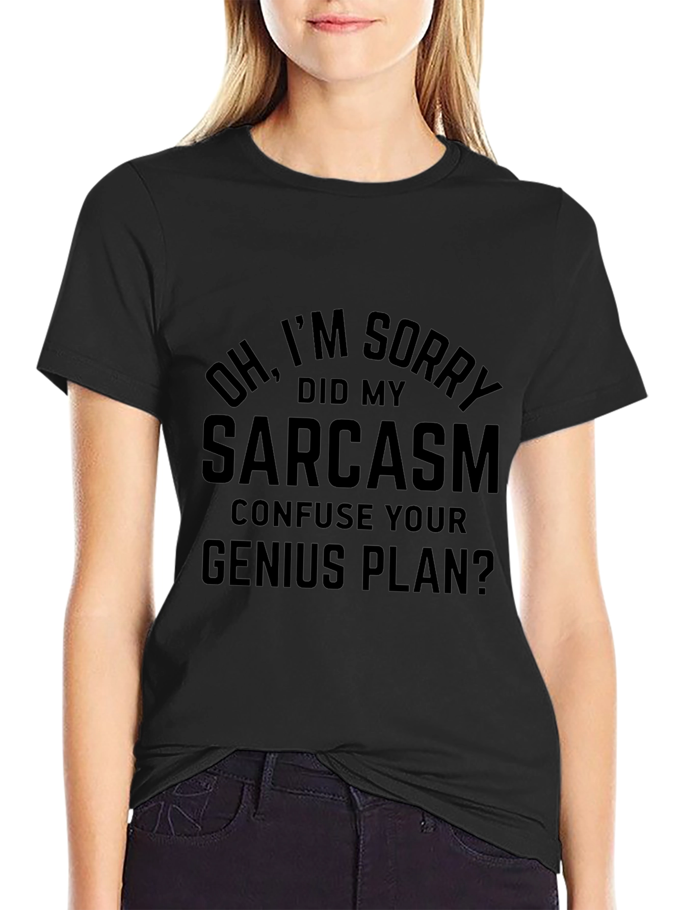 Sarcasm Genius Plan Graphic Tee - Black T-Shirt