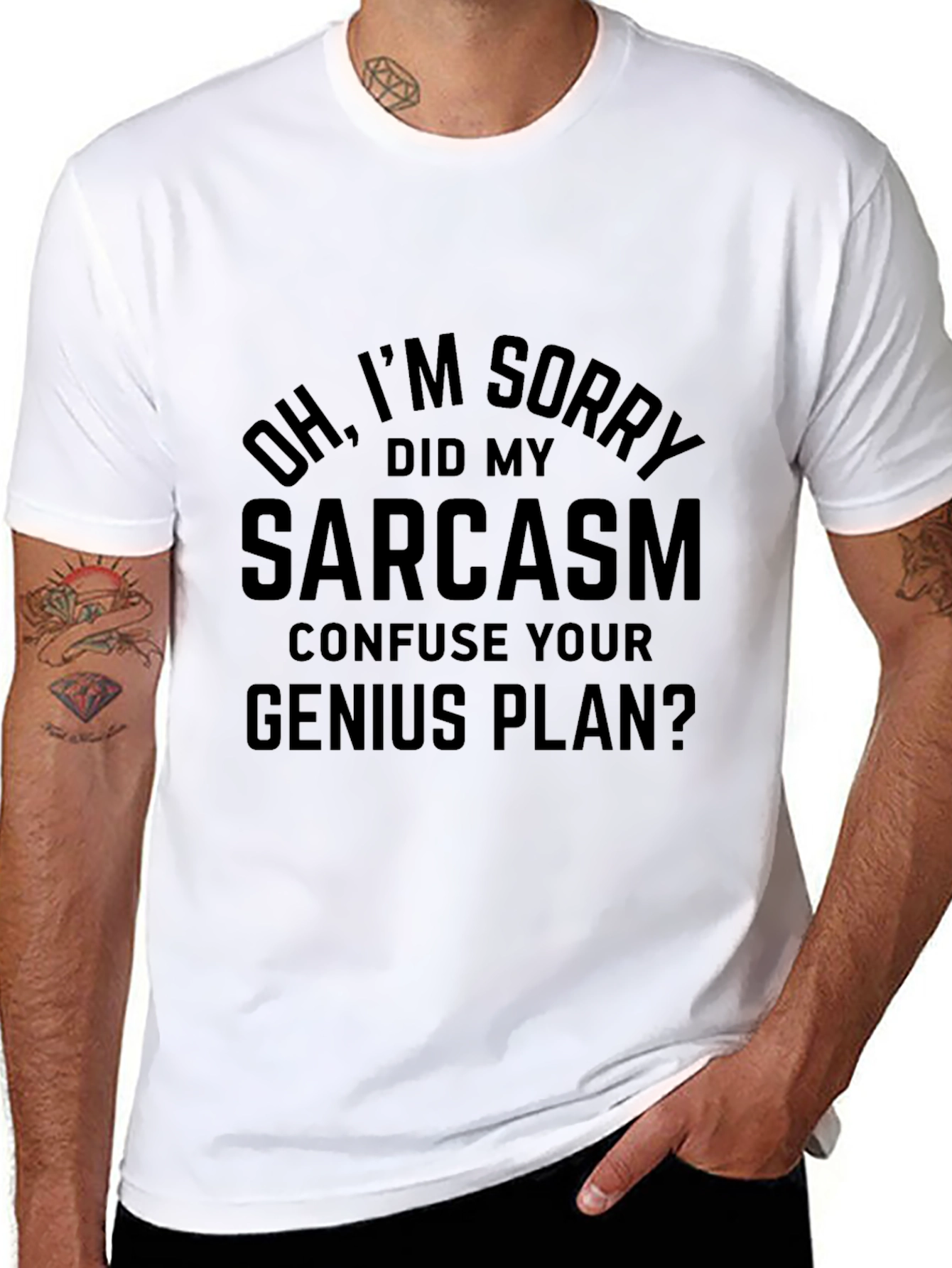 Sarcasm Genius Plan Graphic Tee - Black T-Shirt